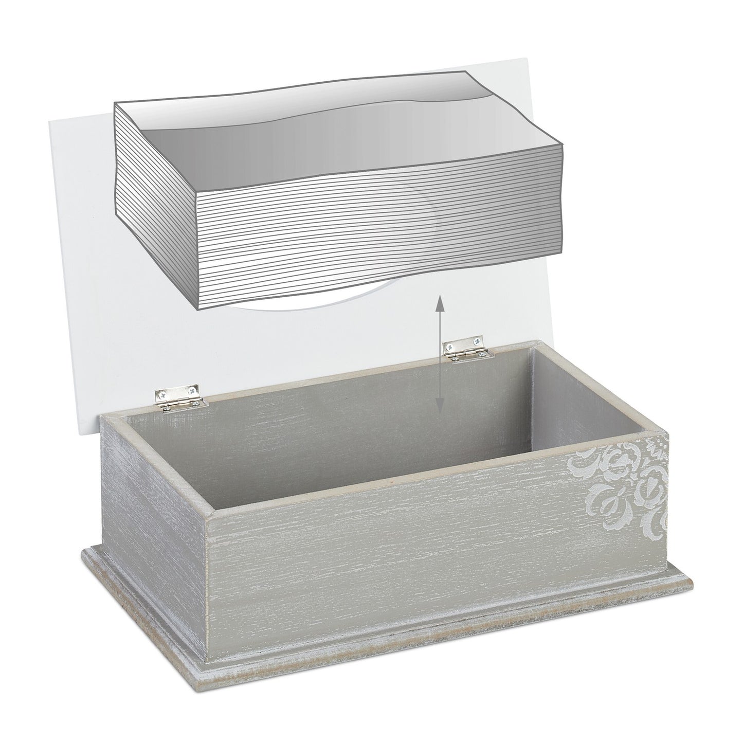 Tissue box with lid