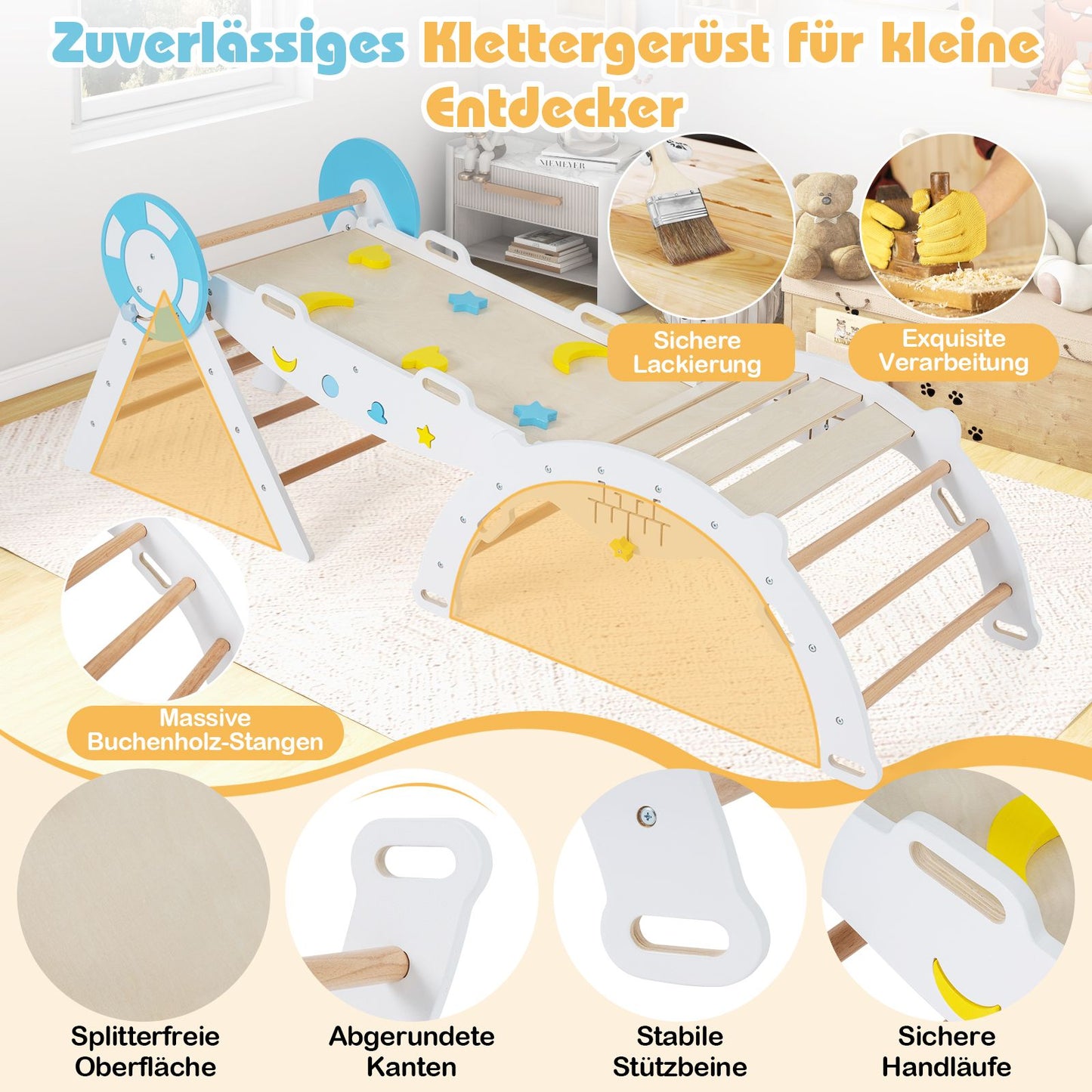Toddler Climbing Set with Slide, Arch & Blocks