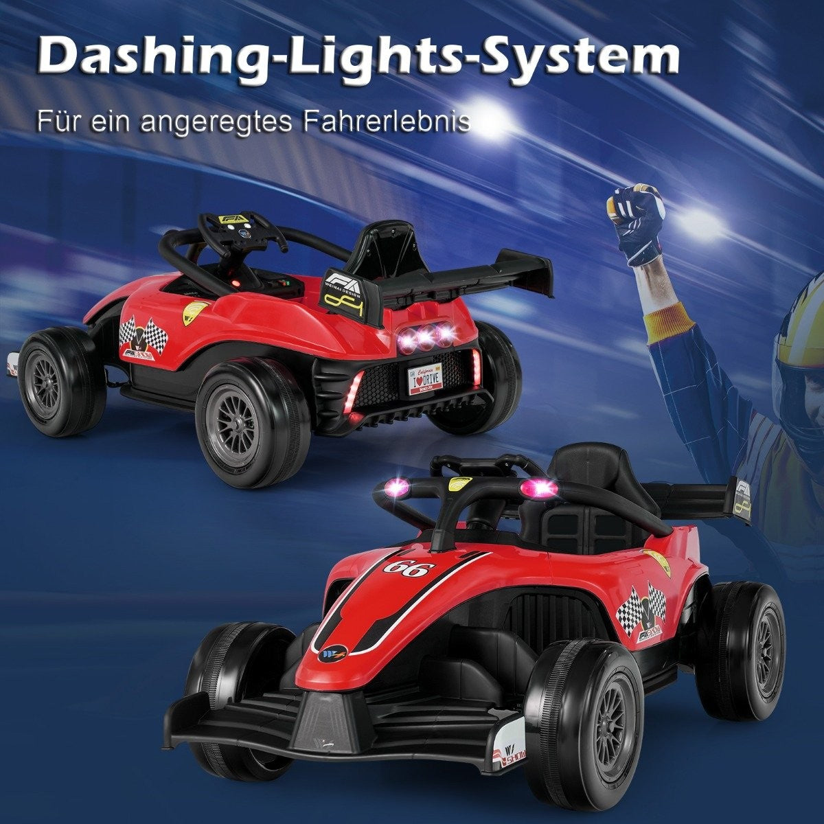 Toddler Electric Car 12V Kids Car Toddler Electric Racing Car with Remote Control Red
