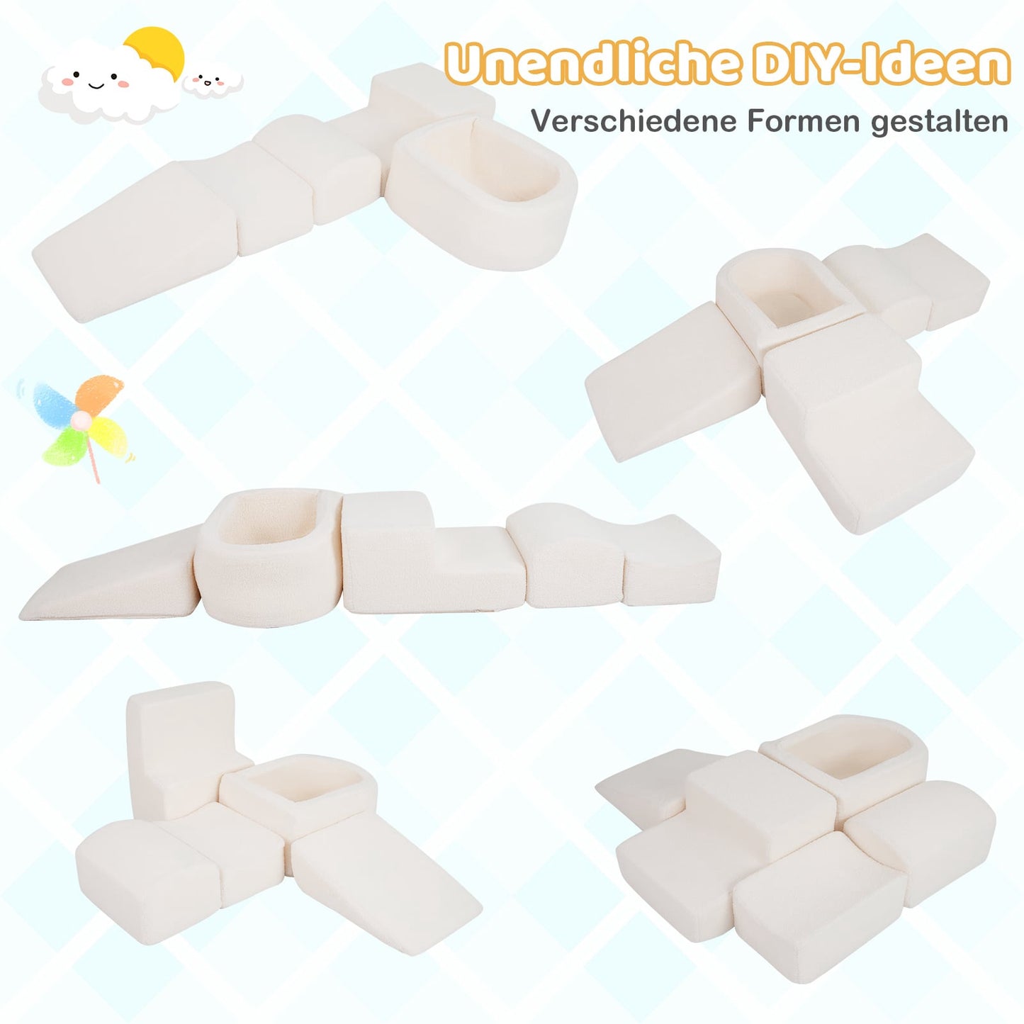 Toddler Foam Playset with Ball Pit & Sherpa Covers