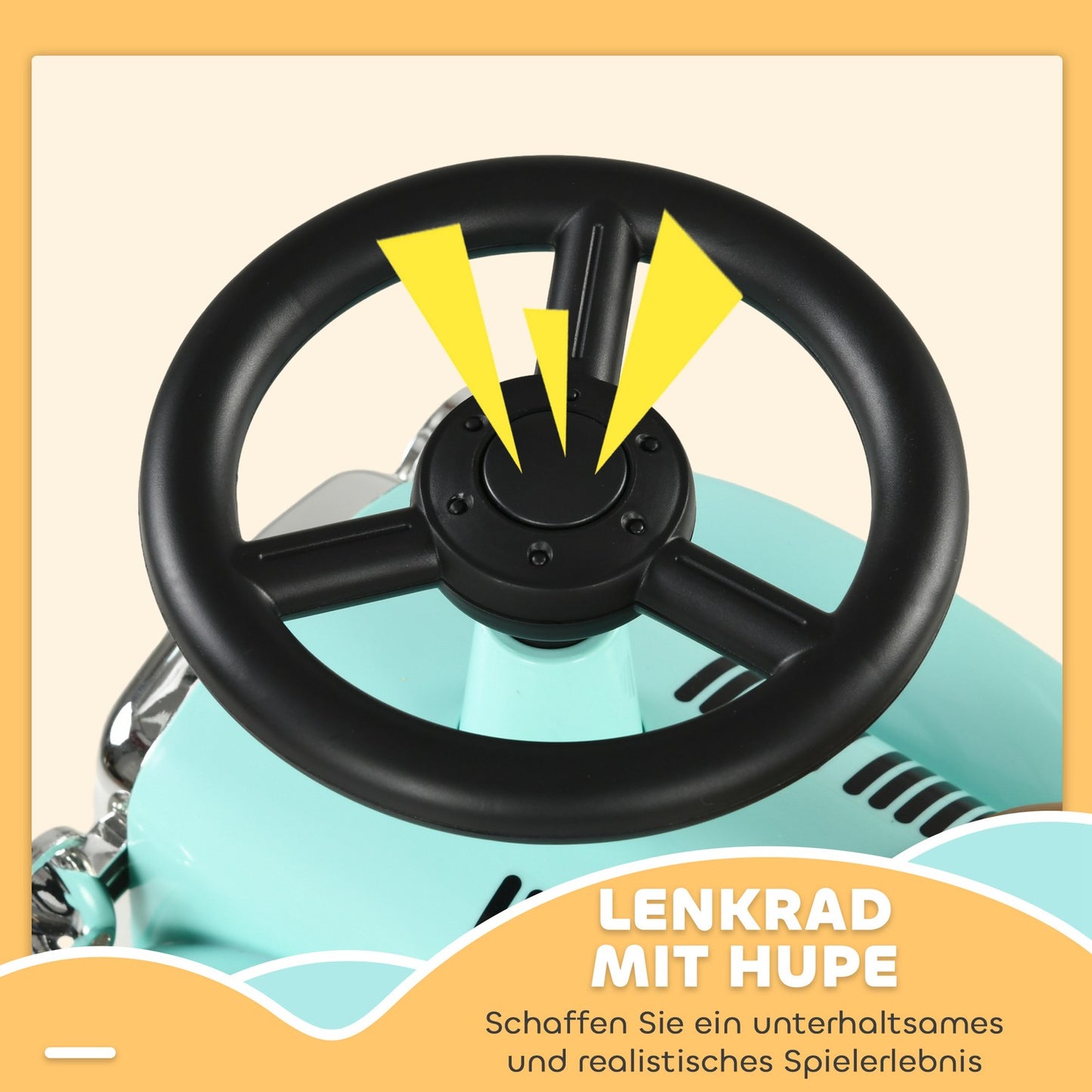 Toddler Ride-On Car with Storage, Anti-Tip Safety, Green