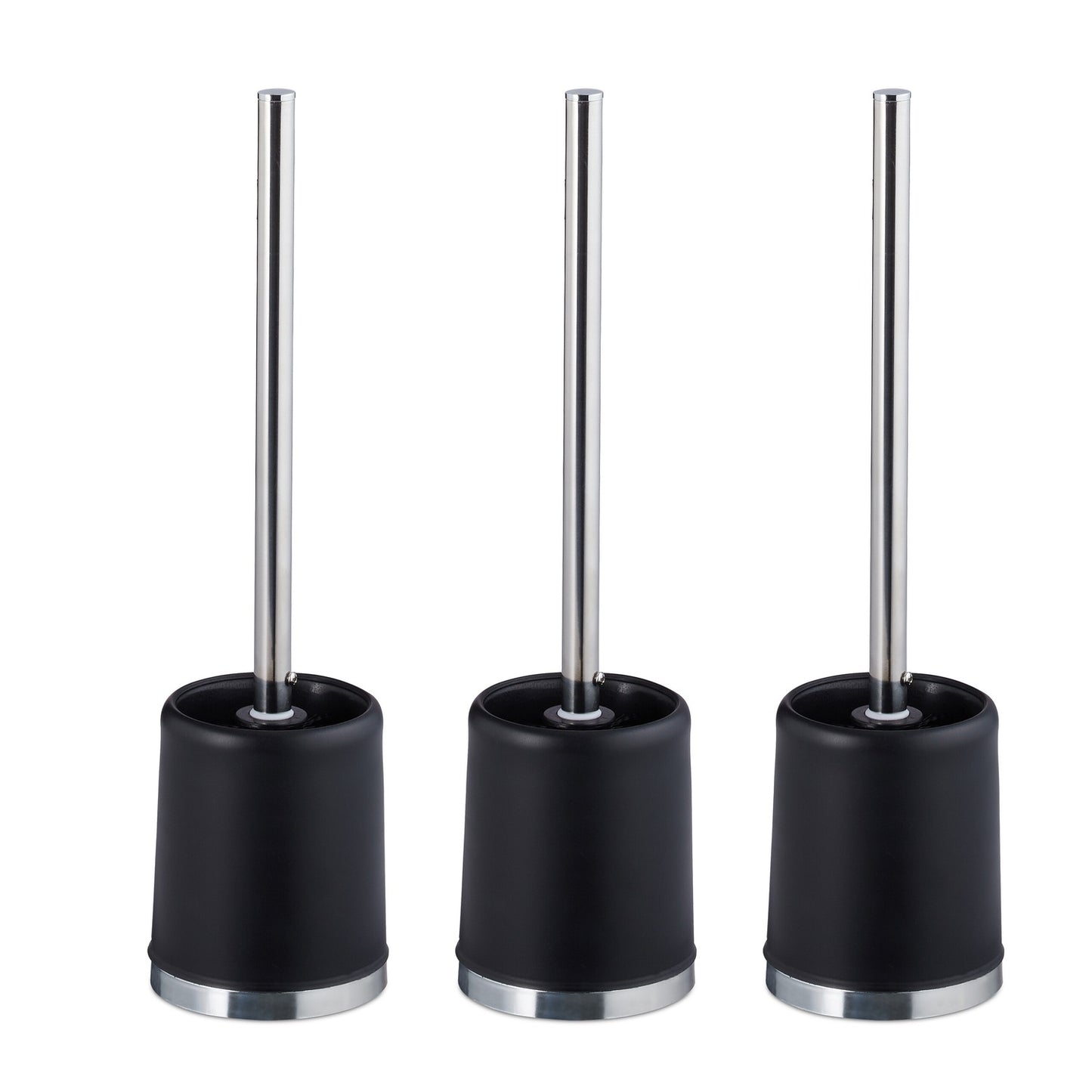 Toilet Brush Set with Holders, 3-Pack