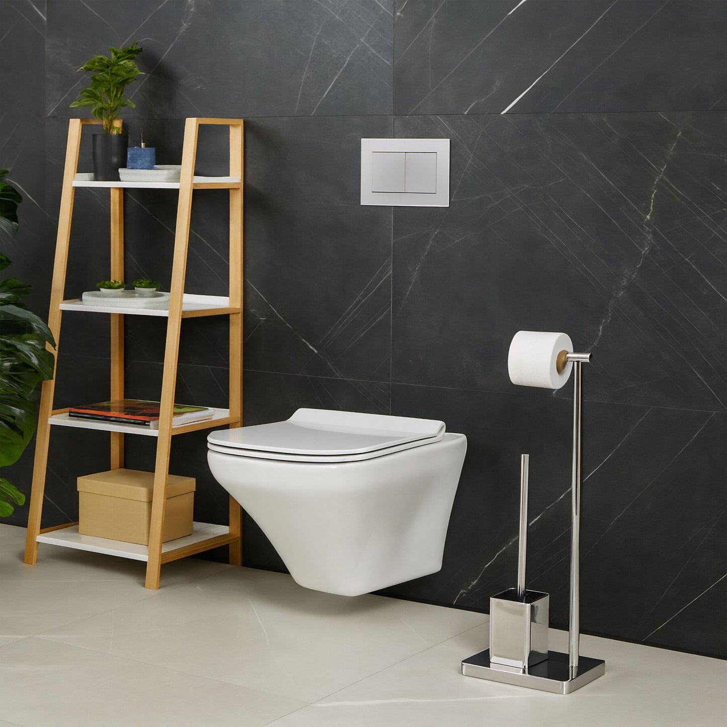 Toilet Butler with Holder and 2 Spare Brush Heads