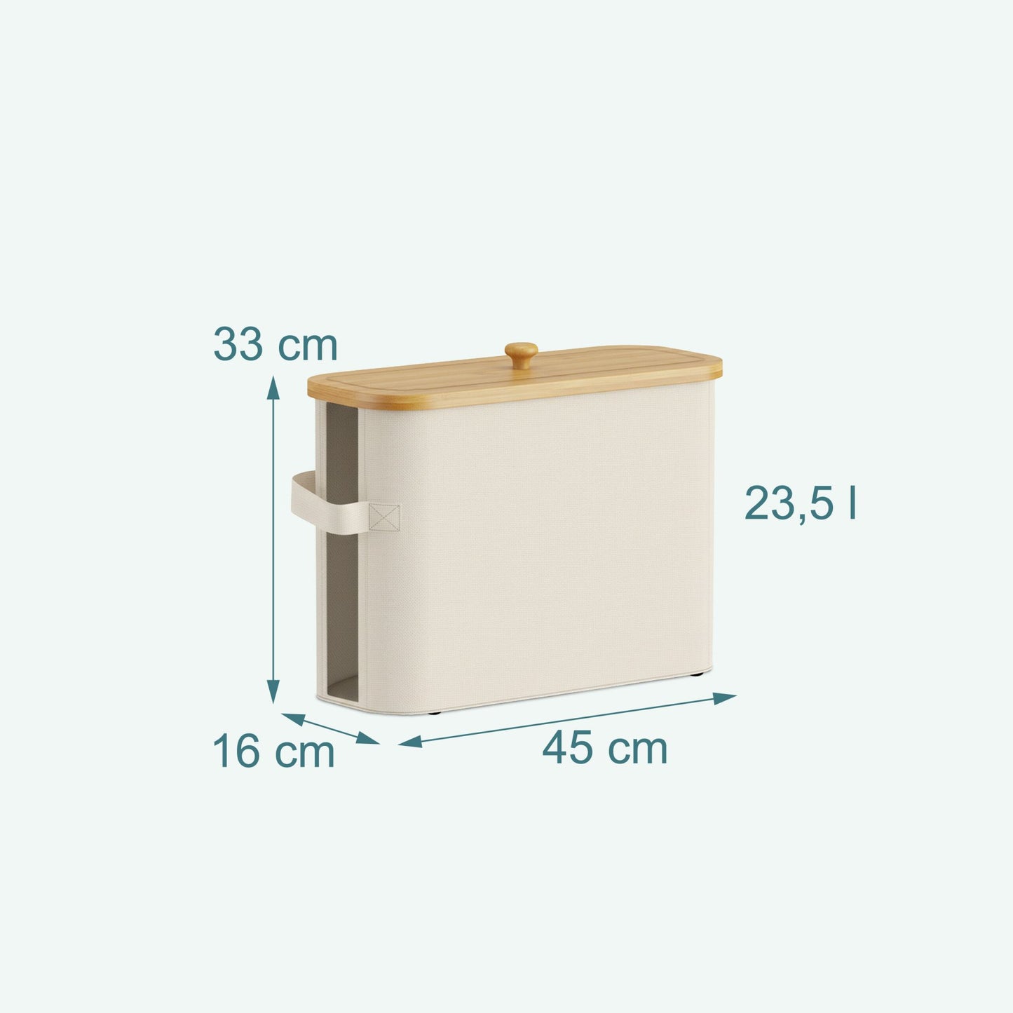 Toilet Paper Holder, Fabric with Bamboo Lid, 12 Rolls