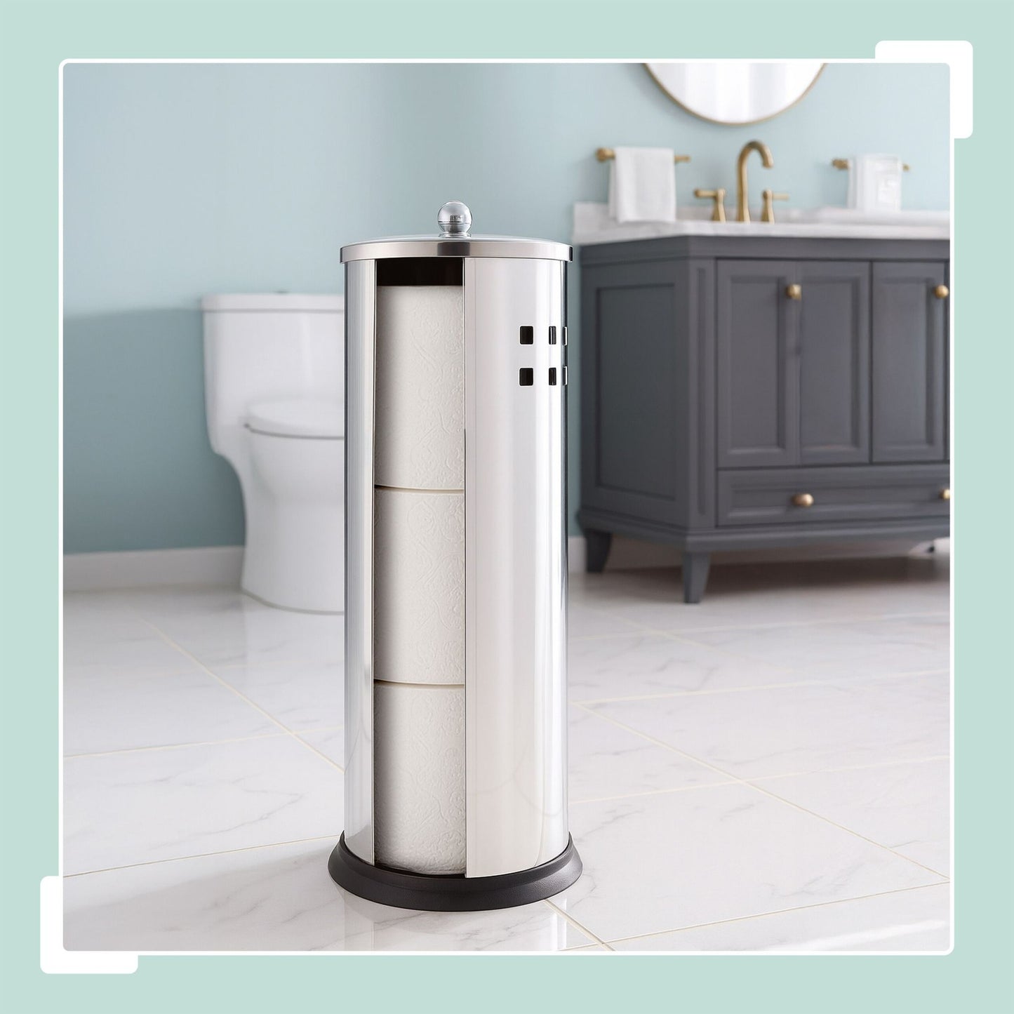 Toilet Paper Holder, Stainless Steel, 3-Roll Capacity