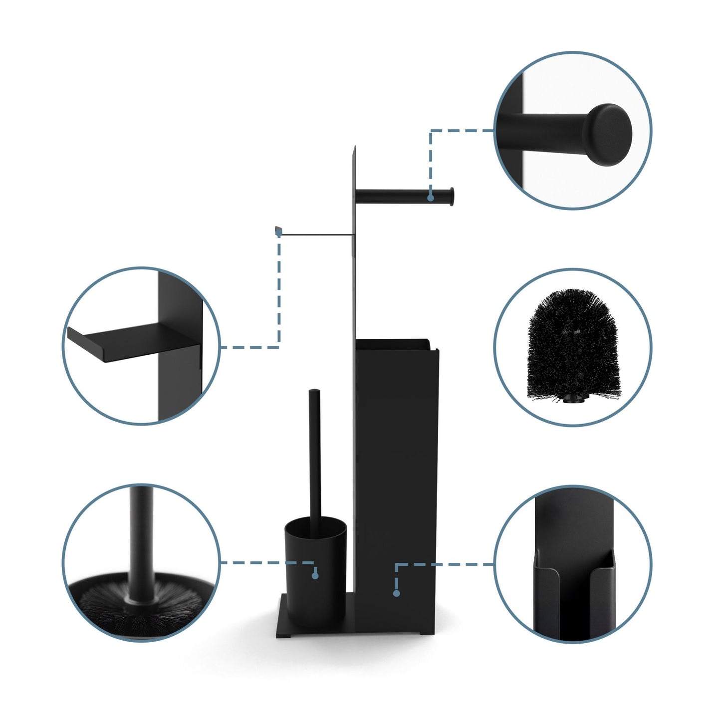 Toilet Paper Holder Stand with Spare Roll Storage