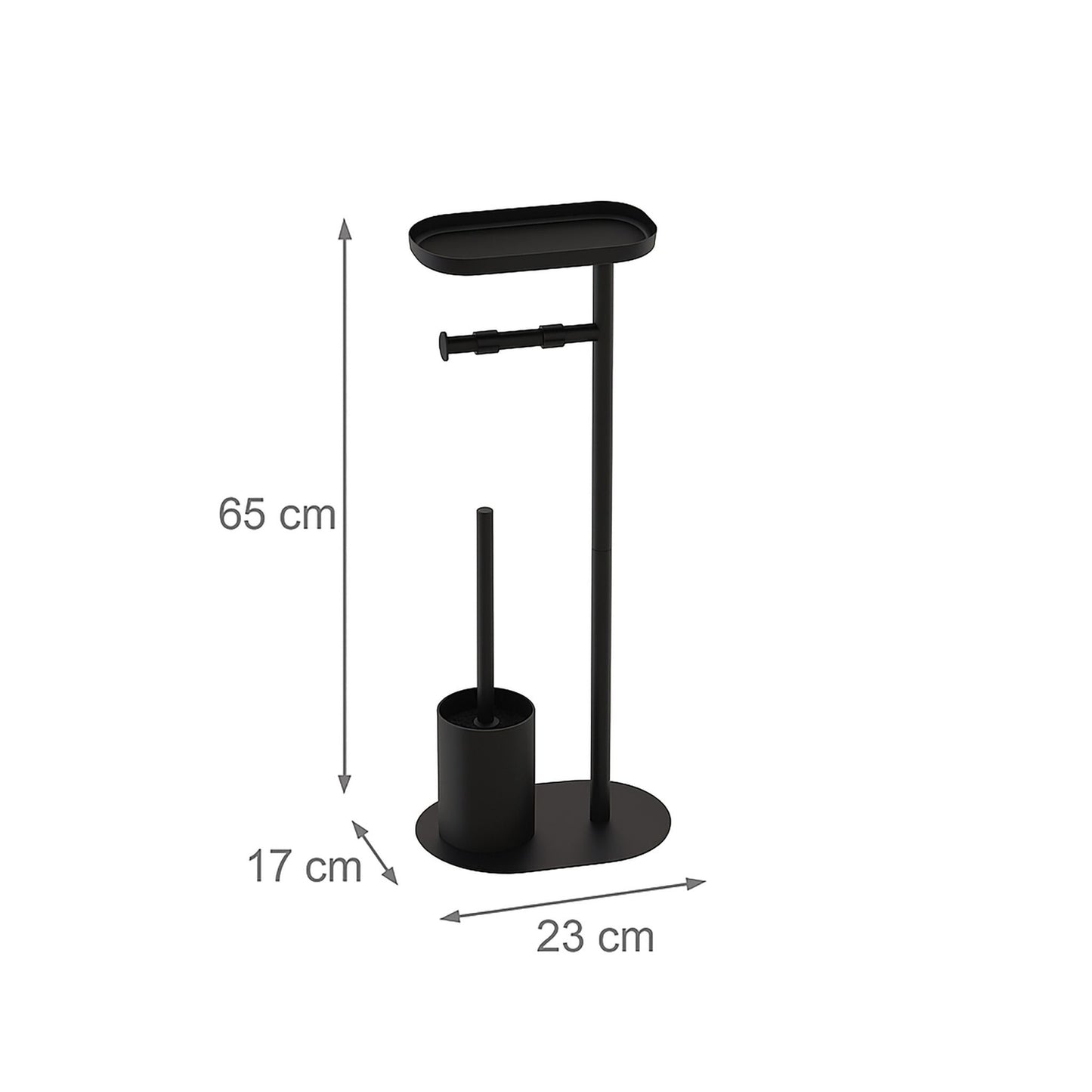 Toilet Paper Holder with Shelf and Brush
