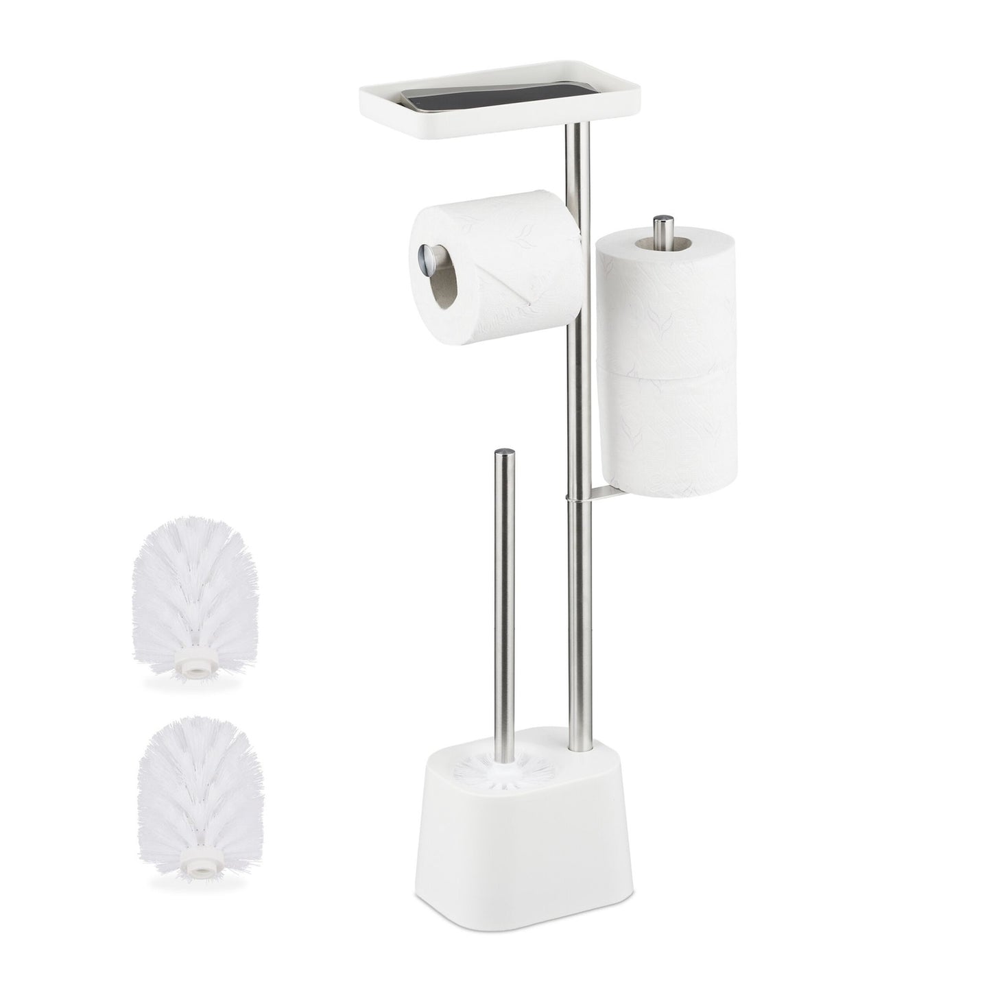 Toilet Paper Stand with Shelf and Spare Holder