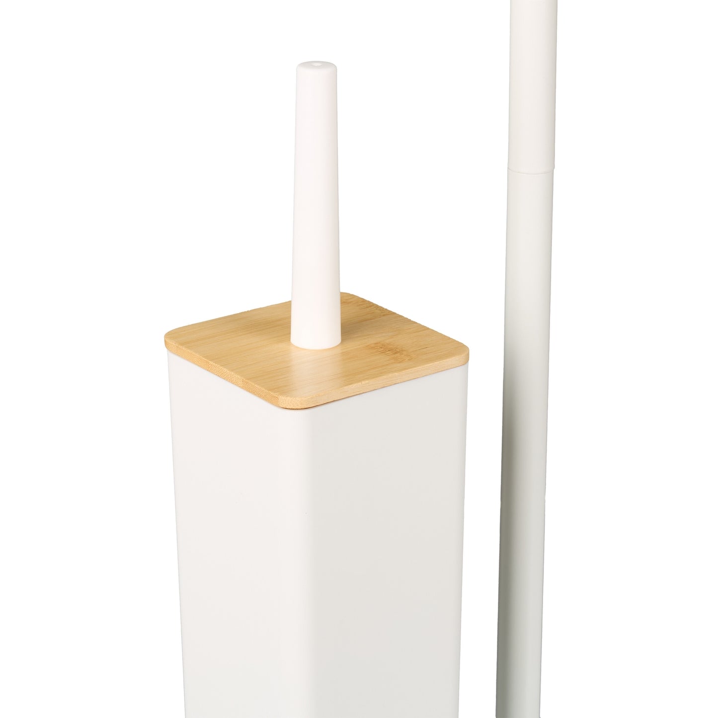 Toilet Roll Holder & Brush Set, Bamboo & Steel