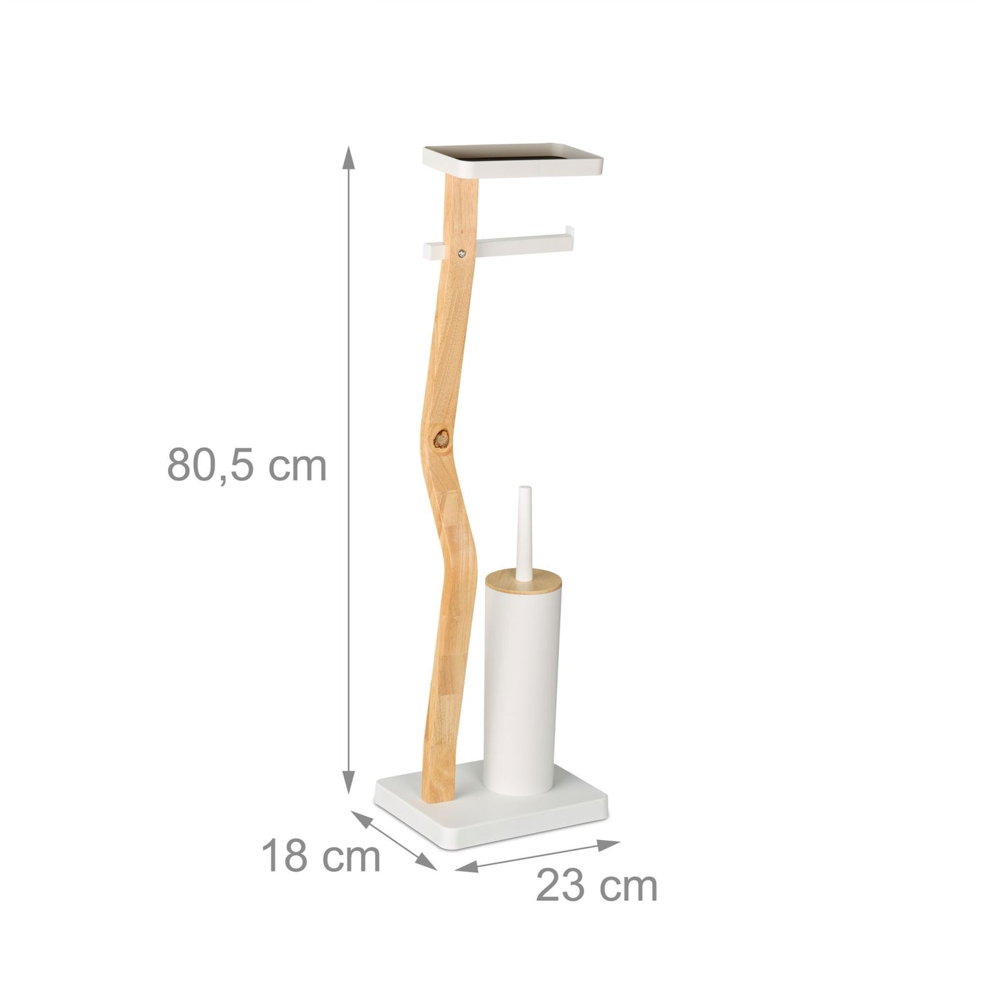 Toilet Roll Holder & Brush Set with Shelf