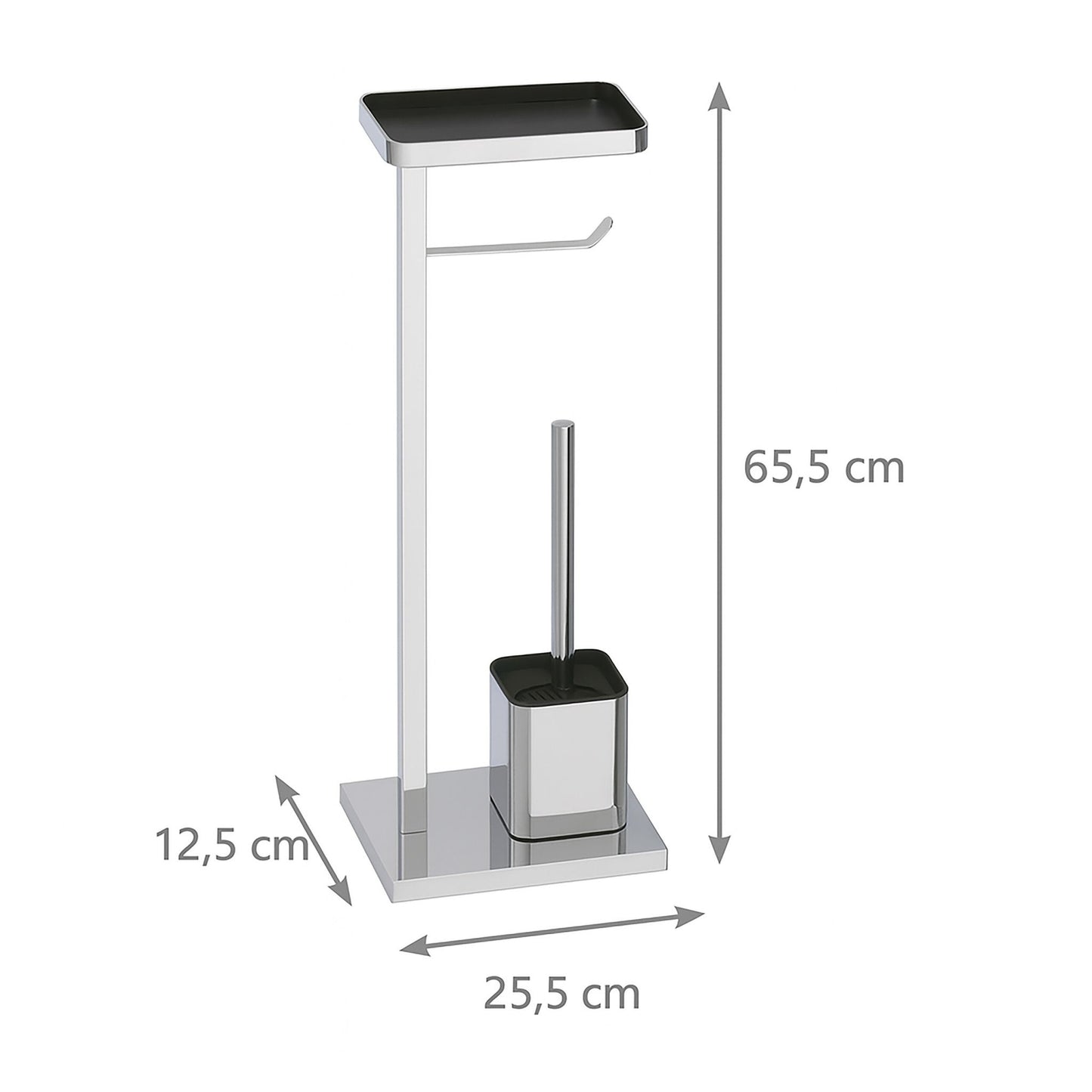 Toilet Roll Holder Set with Brush and Shelf