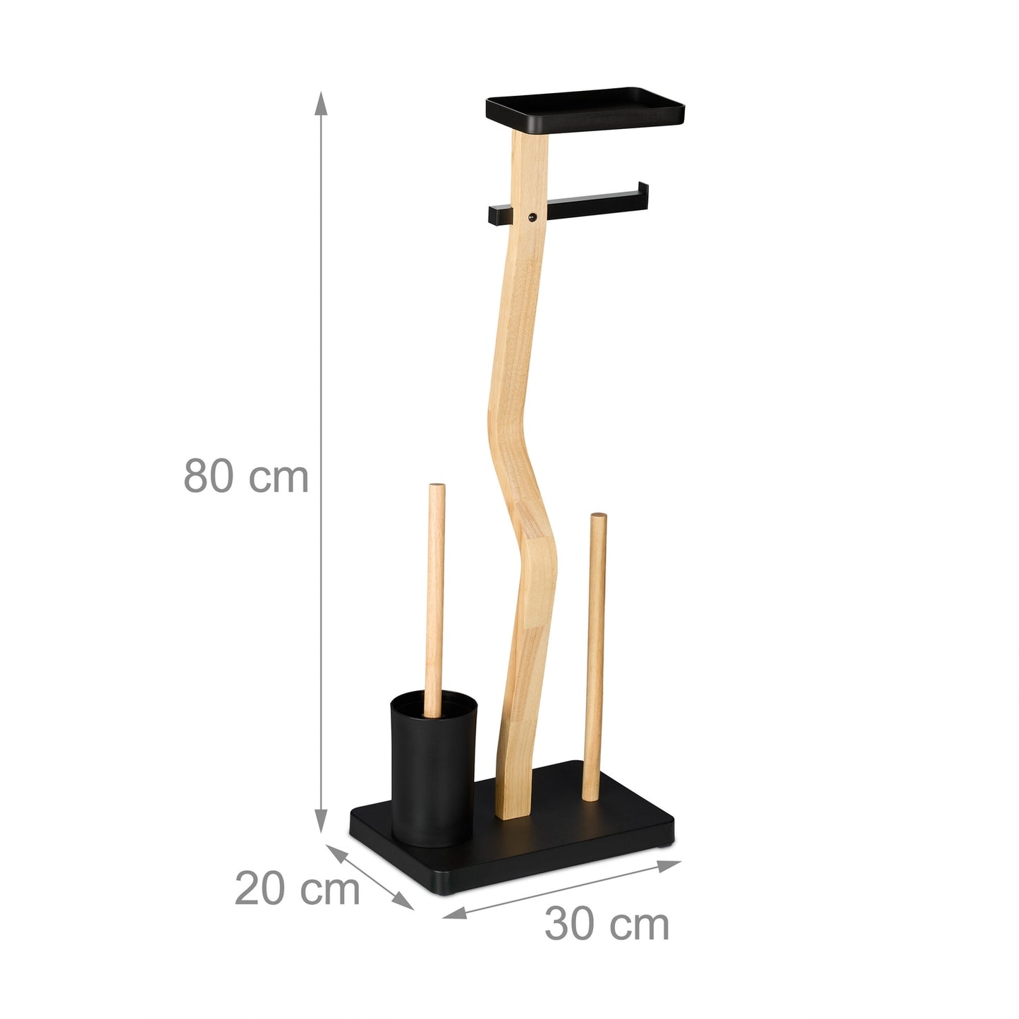 Toilet Roll Holder and Brush Set with Shelf