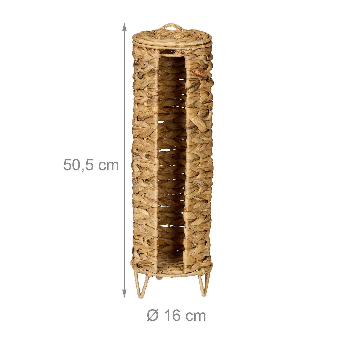 Toilet Roll Holder for 4 Rolls, Water Hyacinth Woven