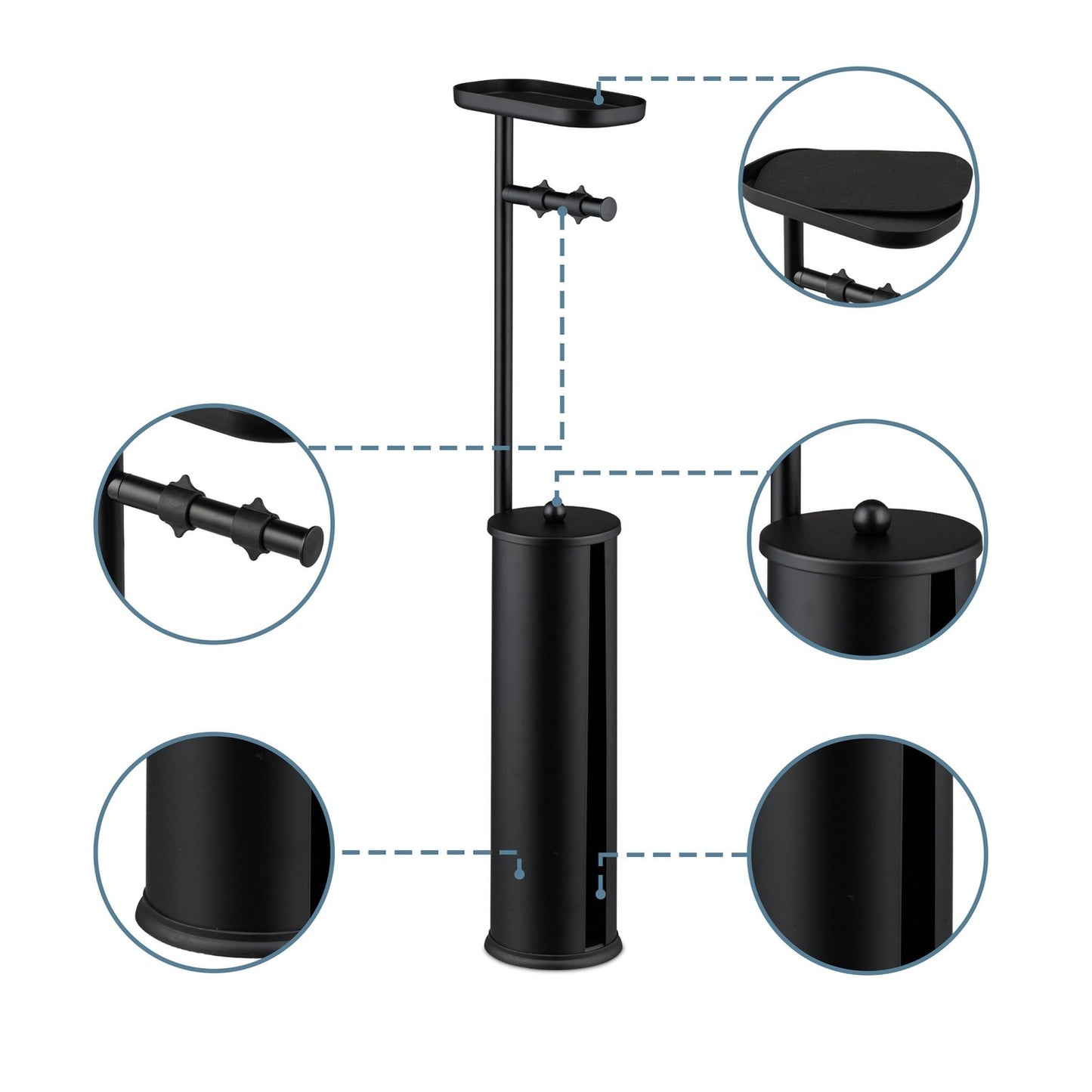 Toilet Roll Holder with Shelf – Holds 4 Rolls, Non-Slip
