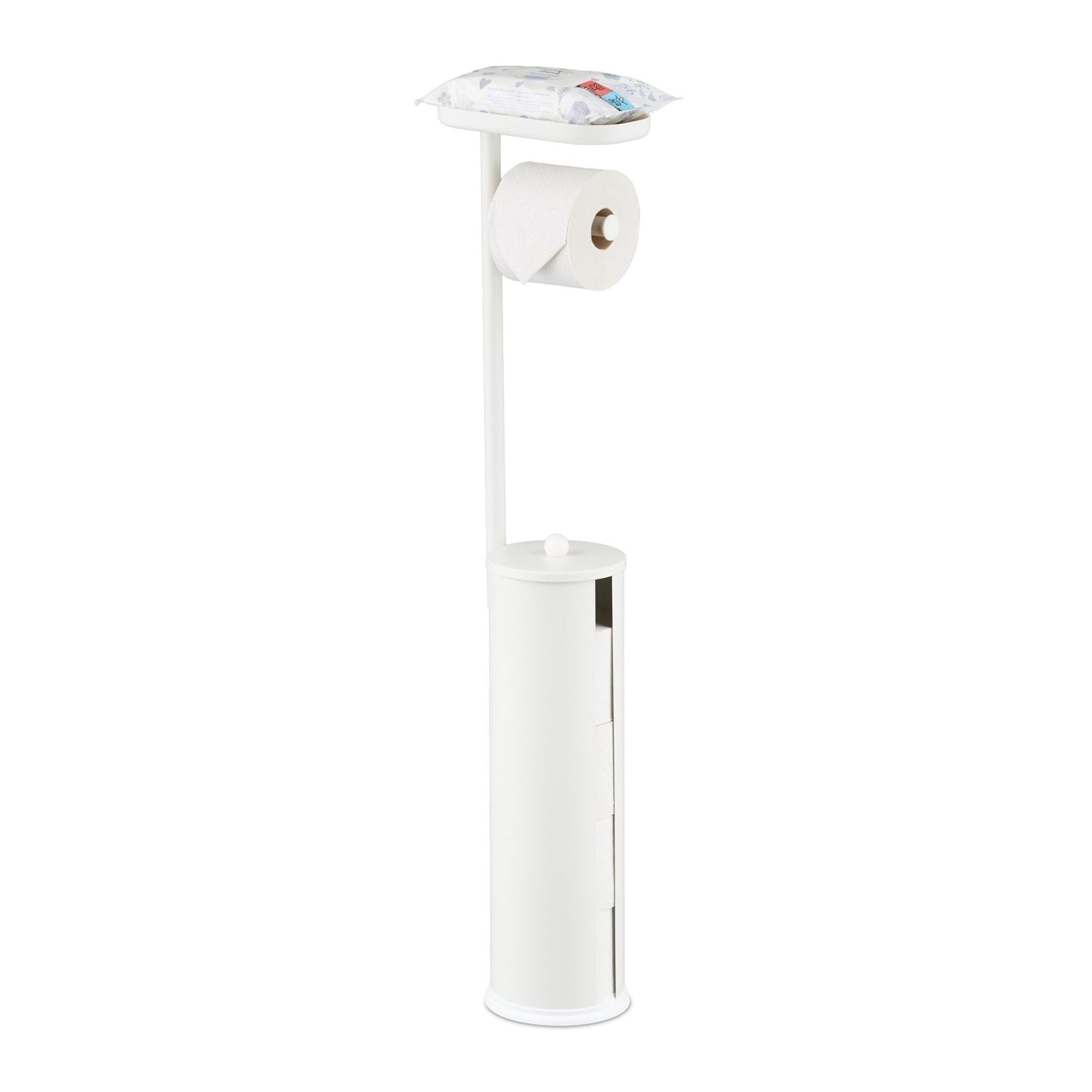 Toilet Roll Holder with Shelf – Holds 4 Rolls, Non-Slip