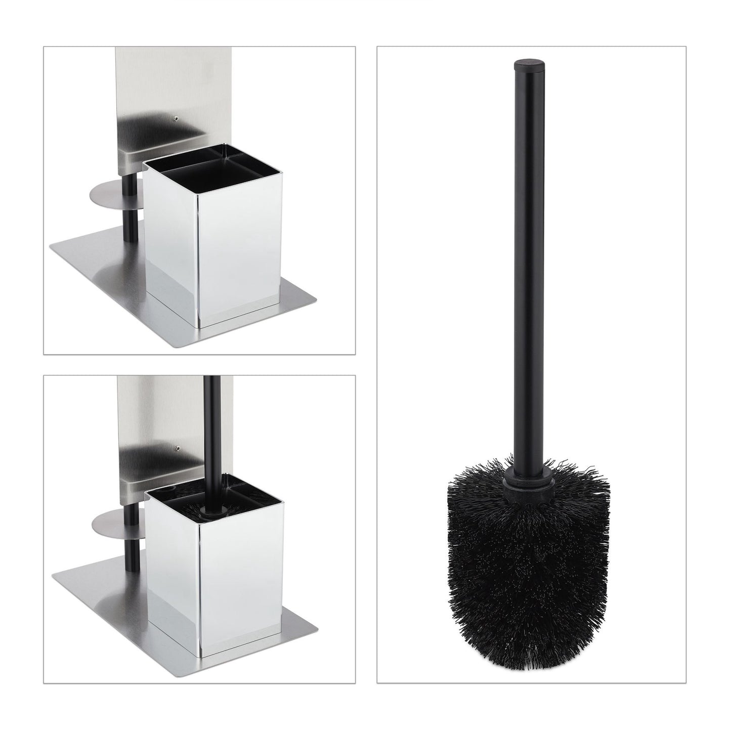Toilet Set with Tray in Matt Black