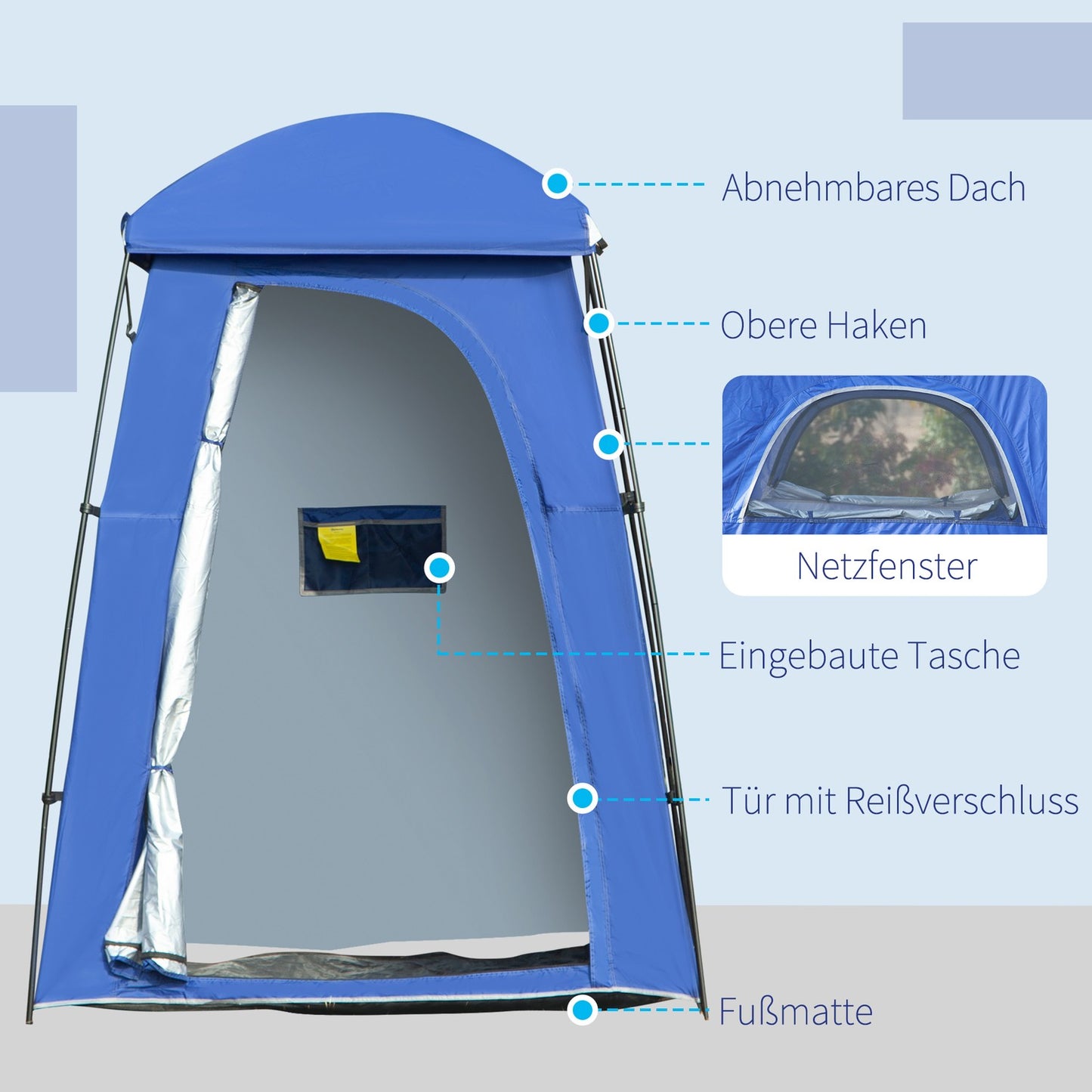 Mobile shower and changing tent for 1-2 people, UPF 50+