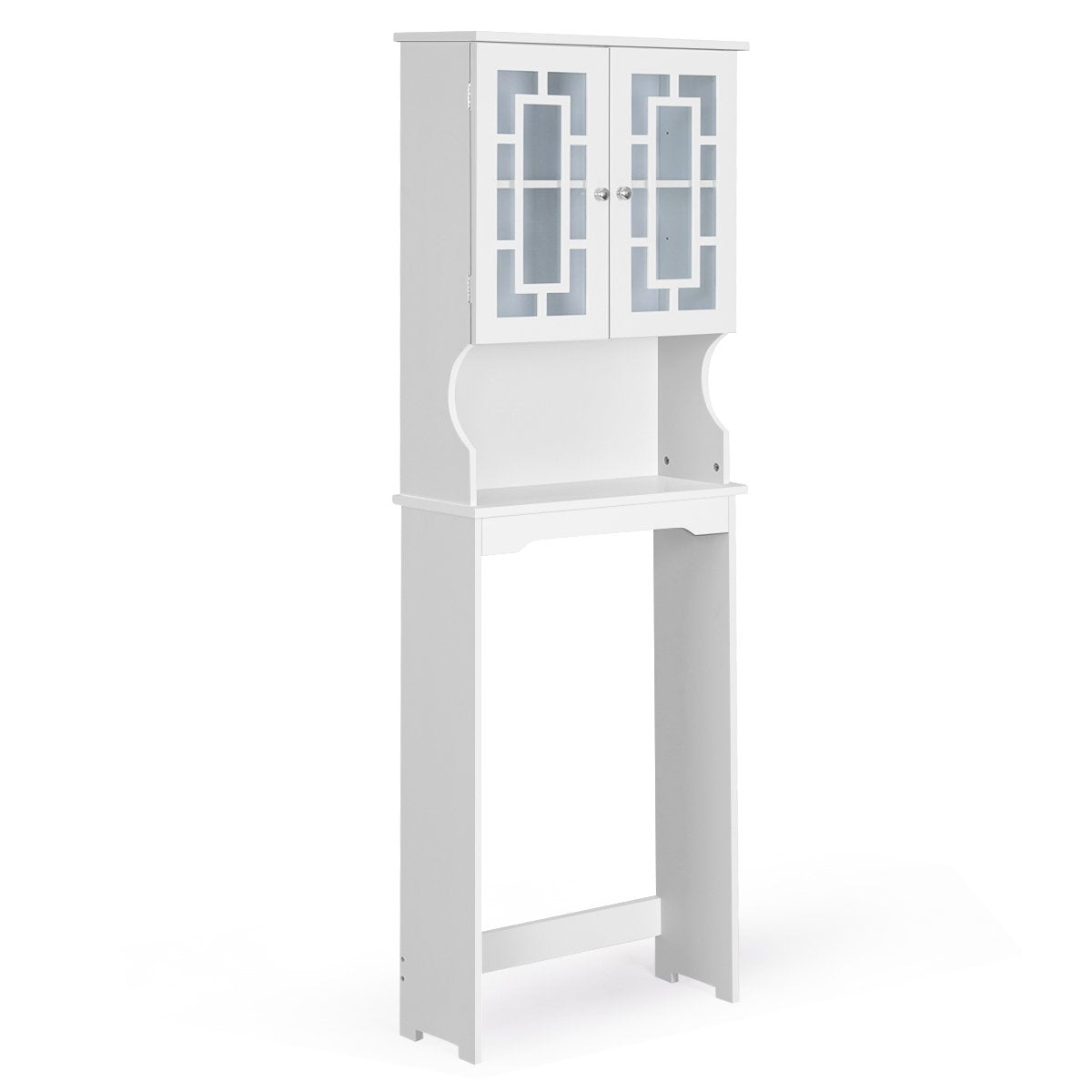 Toilet cabinet, bathroom shelf, toilet shelf, washing machine cabinet with 3 shelves, white, 60 x 22 x 170.5 cm