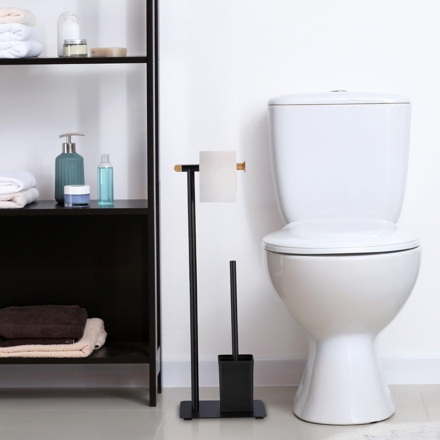 Toilet chair in bamboo and stainless steel