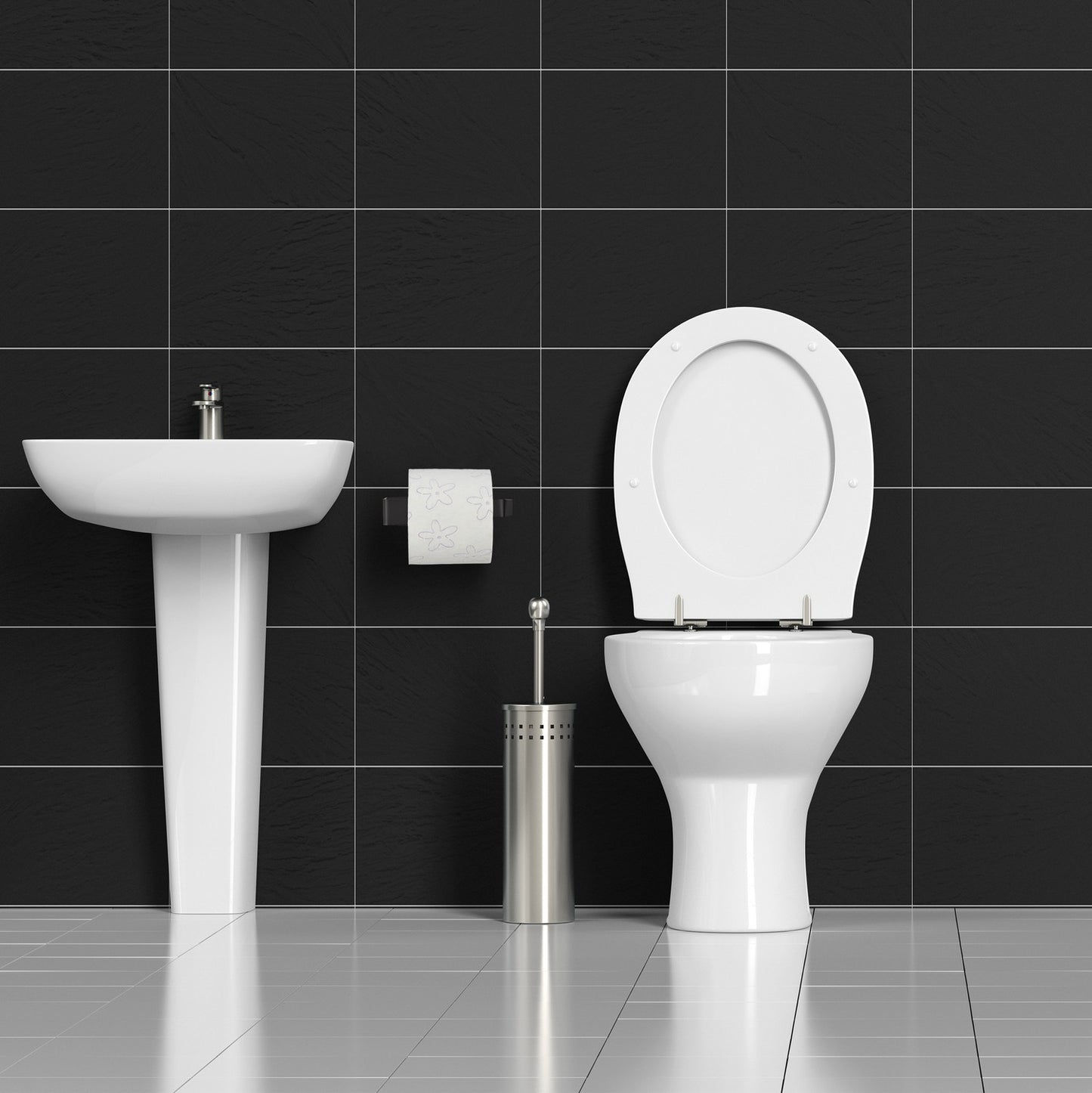 Toilet paper holder in black