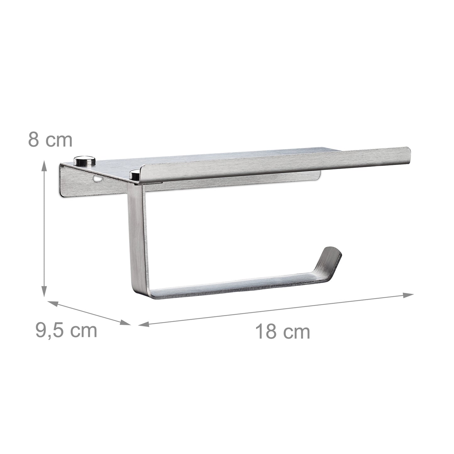 Toilet paper holder with shelf