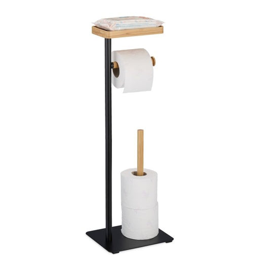 Toilet paper holder with shelf