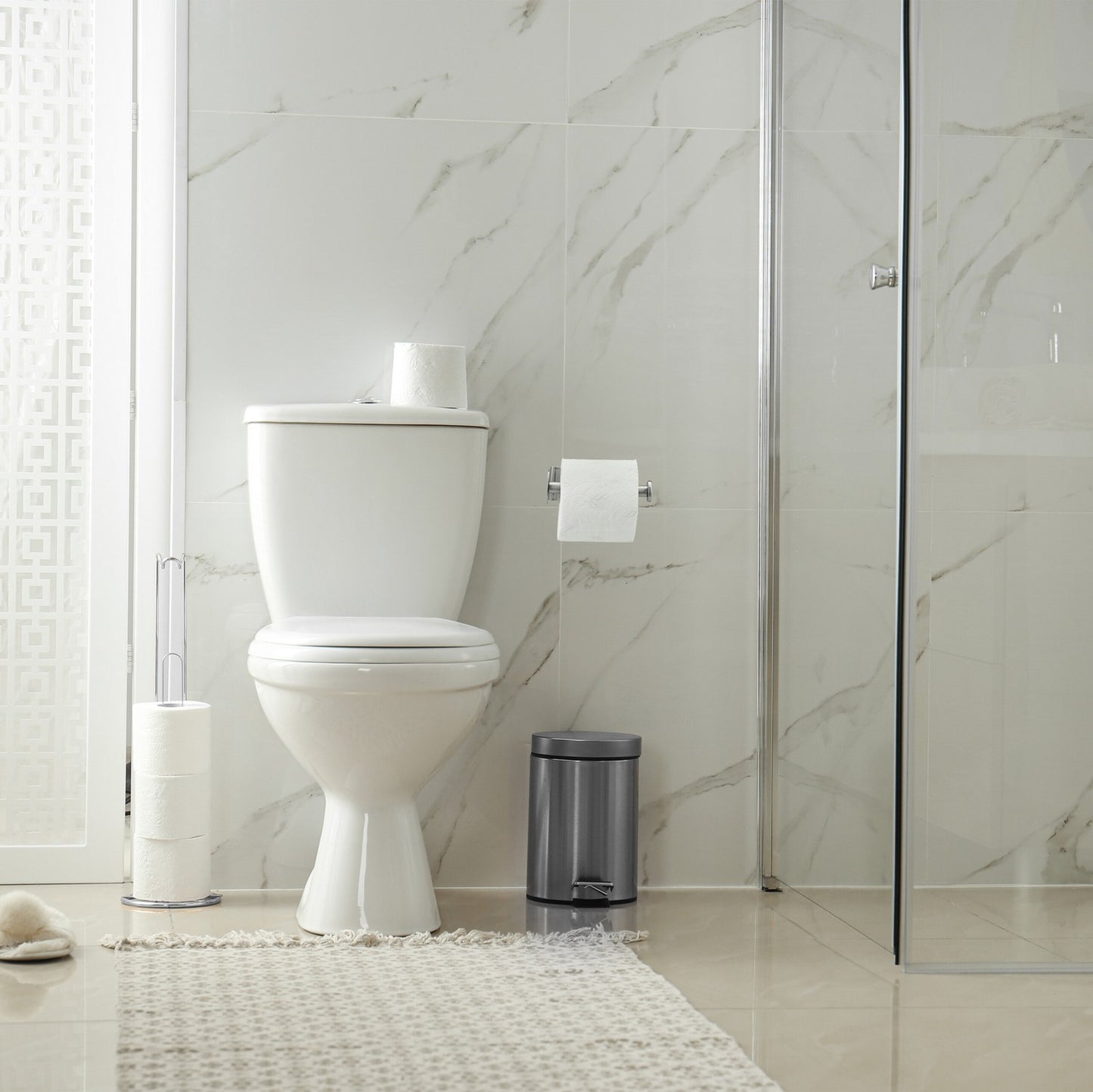 Toilet roll holder without drilling