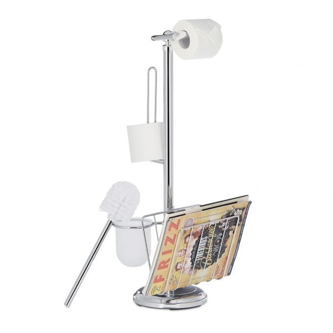 Toilet seat with magazine holder