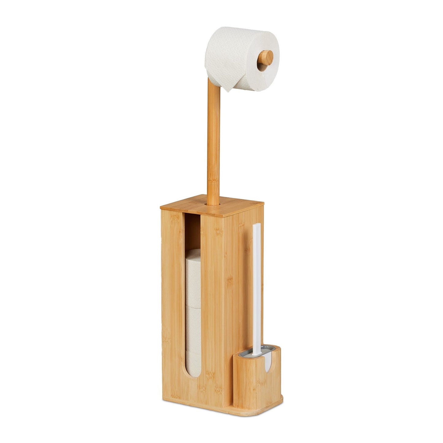 Toilet set in bamboo and plastic