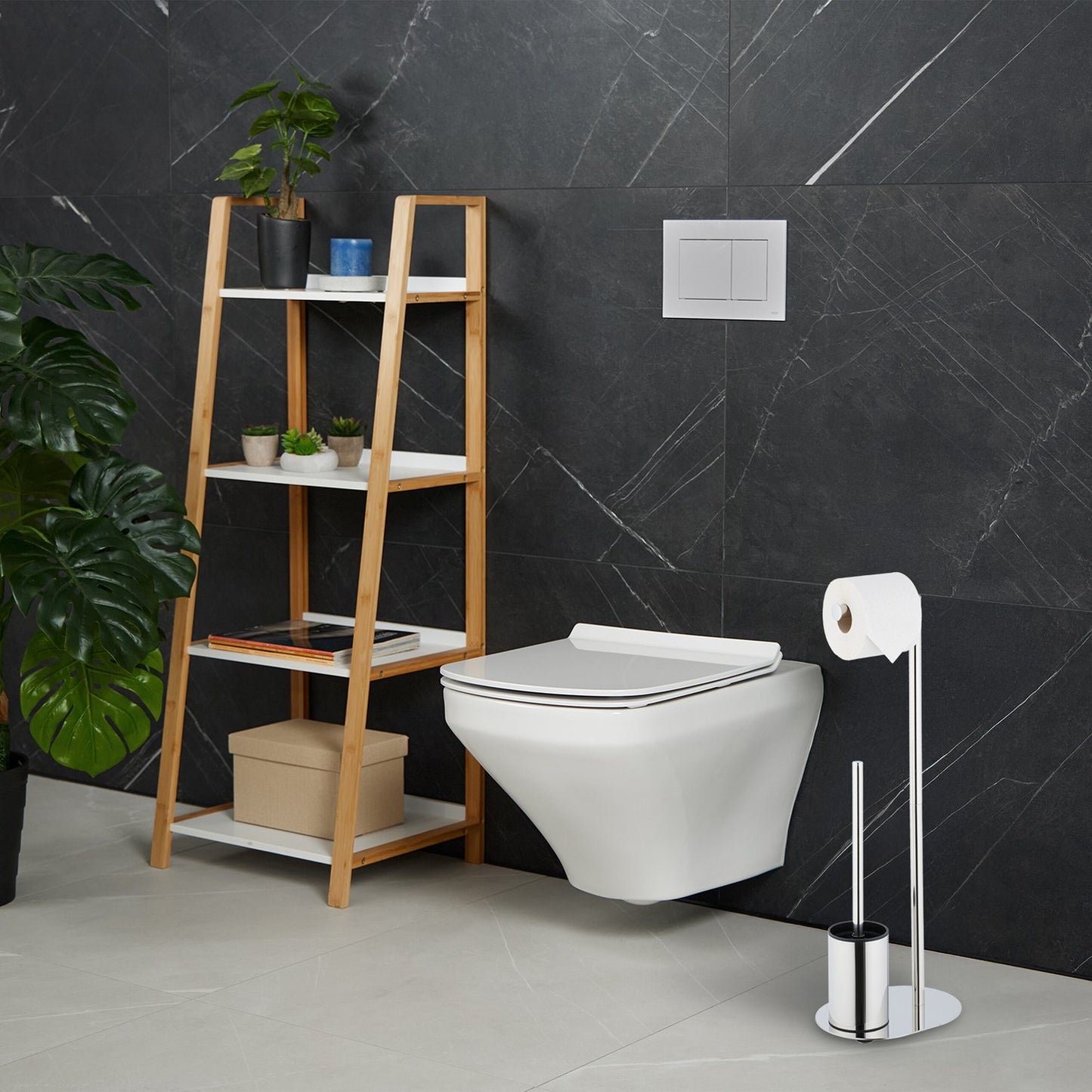 Toilet set in metal