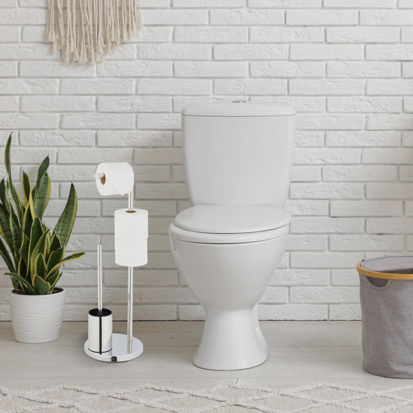 Toilet set with paper holder