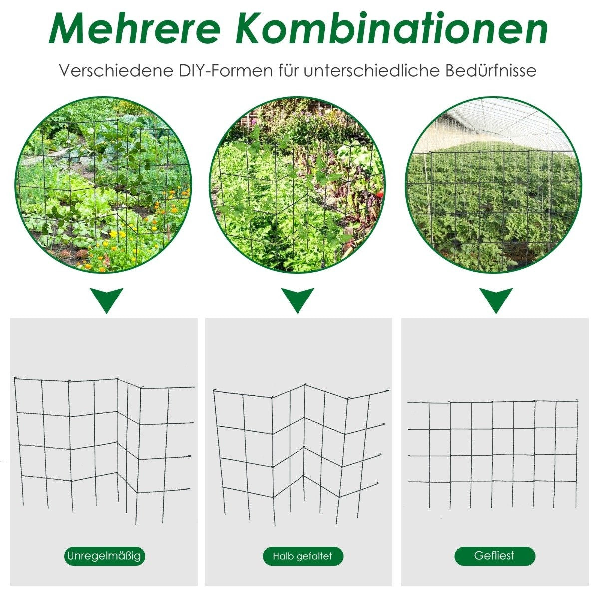 Tomato Plant Support Cage Set, Metal Frame, 100 cm, 4 Pack