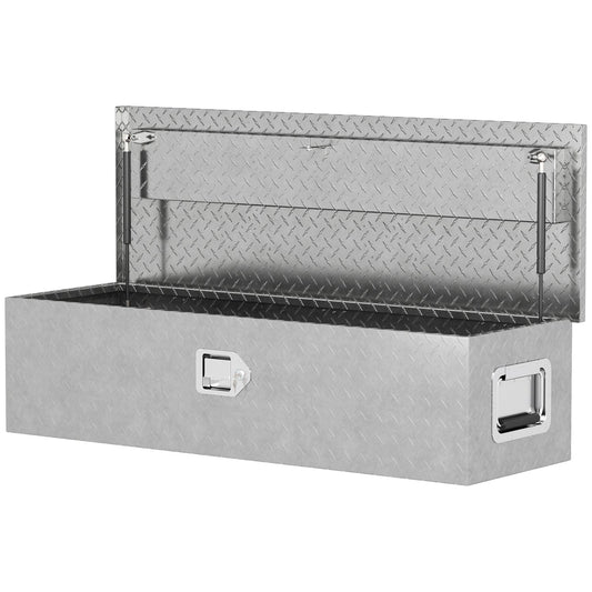 Aluminum tool box with lock and side handle, 99 x 33 x 25.5 cm