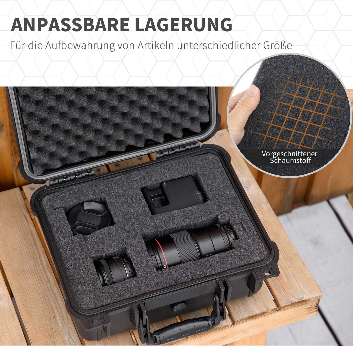 Waterproof photo case Set of 2 with foam handle