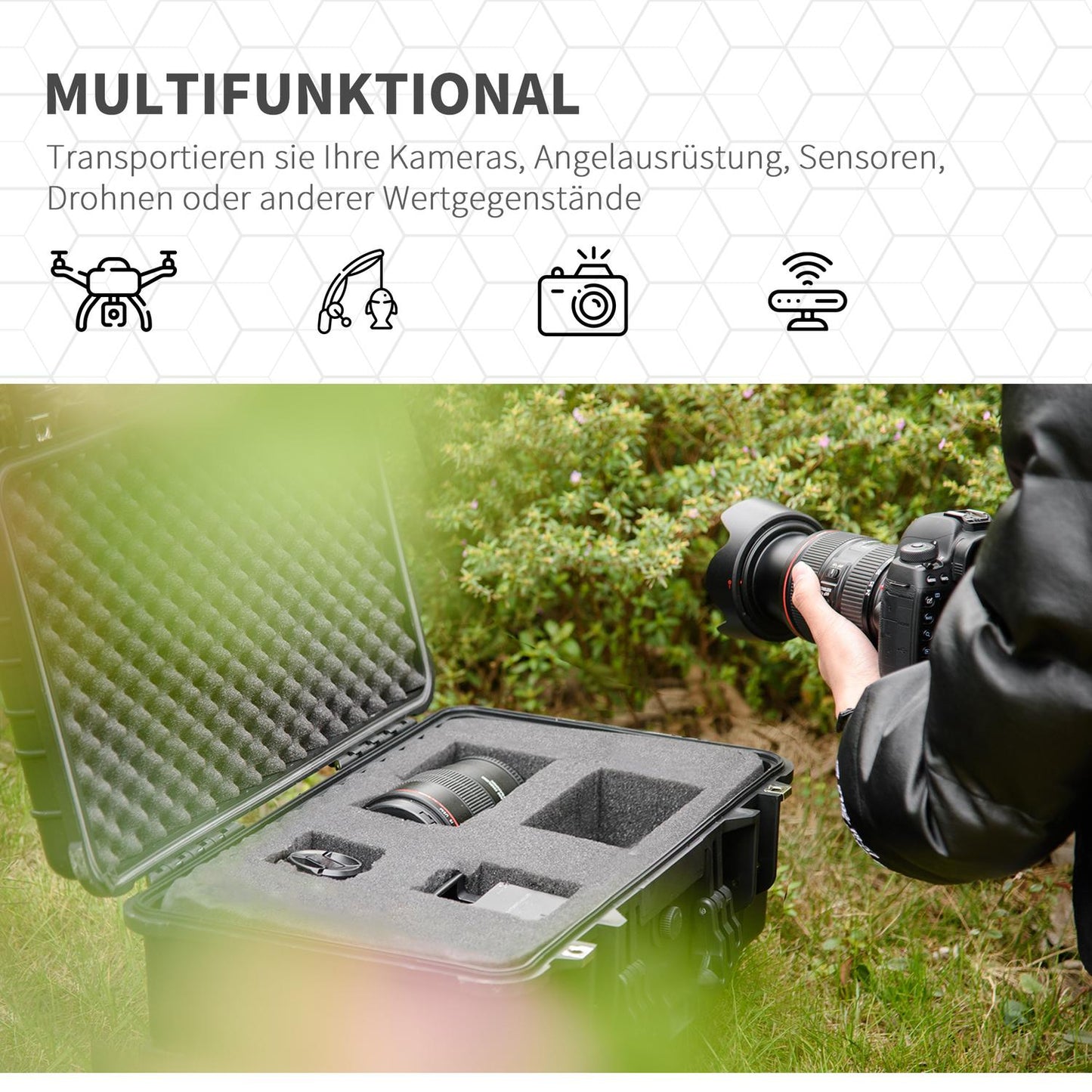 Waterproof photo case Set of 2 with foam handle