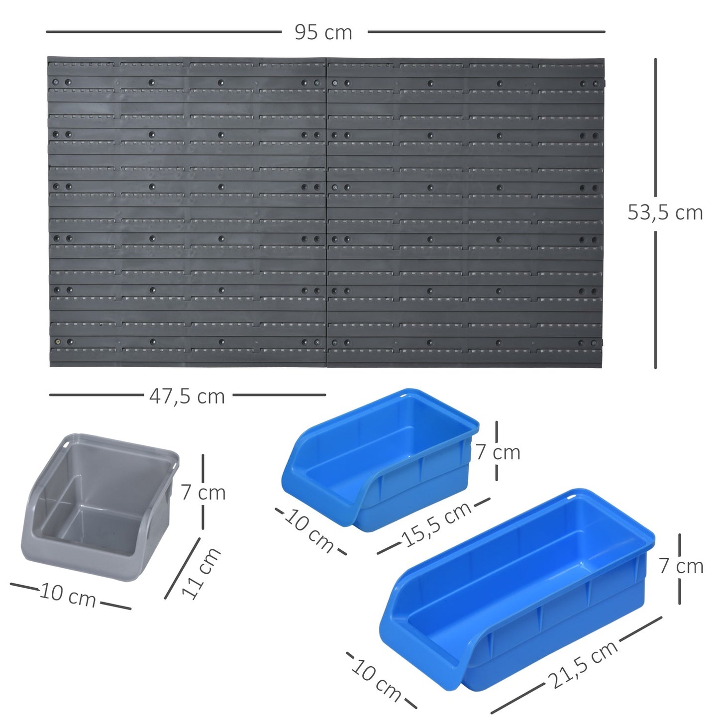 Workshop Tool Holder - Wall Mount, Blue & Grey
