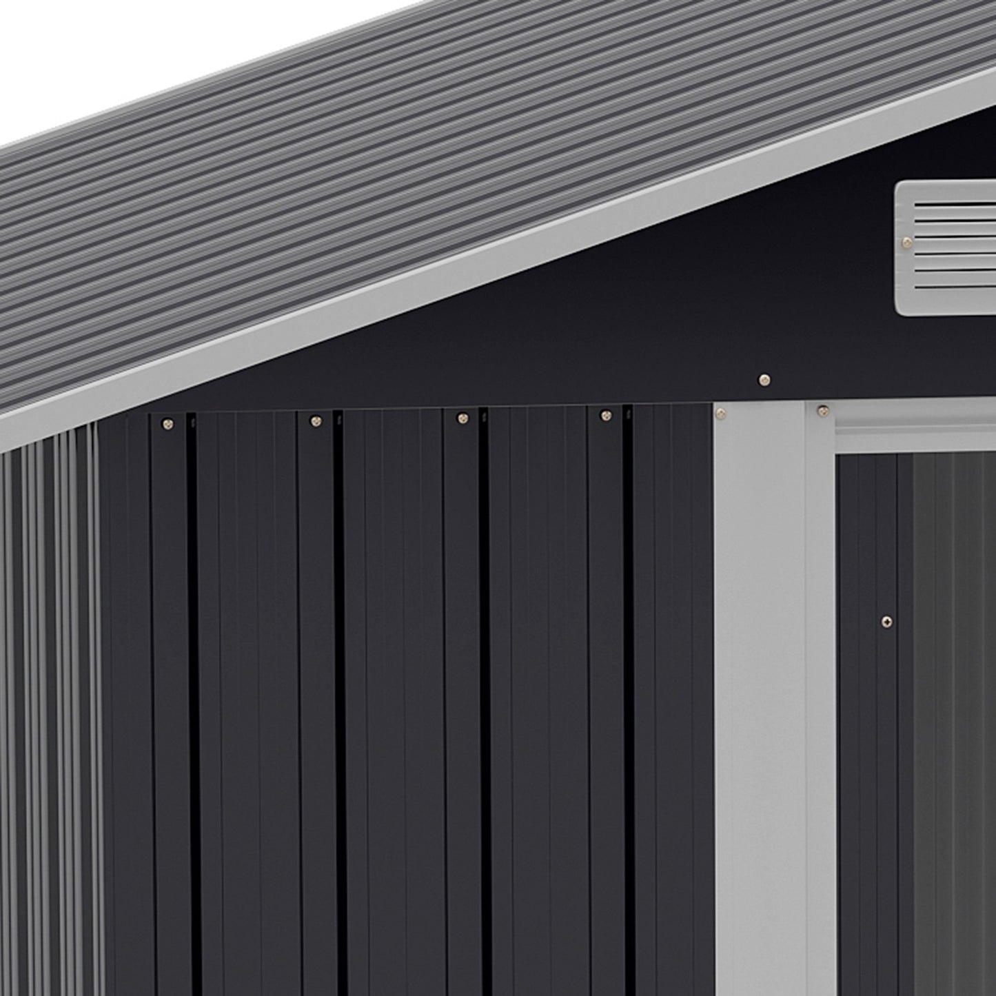 Garden shed 2.6 m² with sliding doors, steel, black