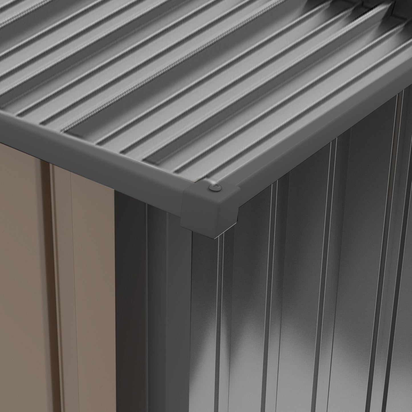 Steel garden shed with roof - Lockable, brown, 0.92 m²