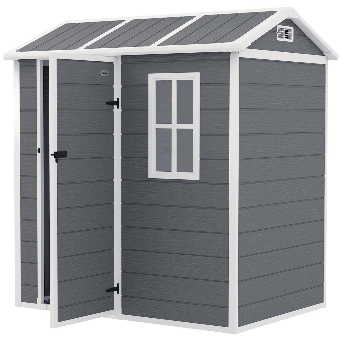 Plastic garden shed, 2.1 m² - Lockable, weatherproof, gray