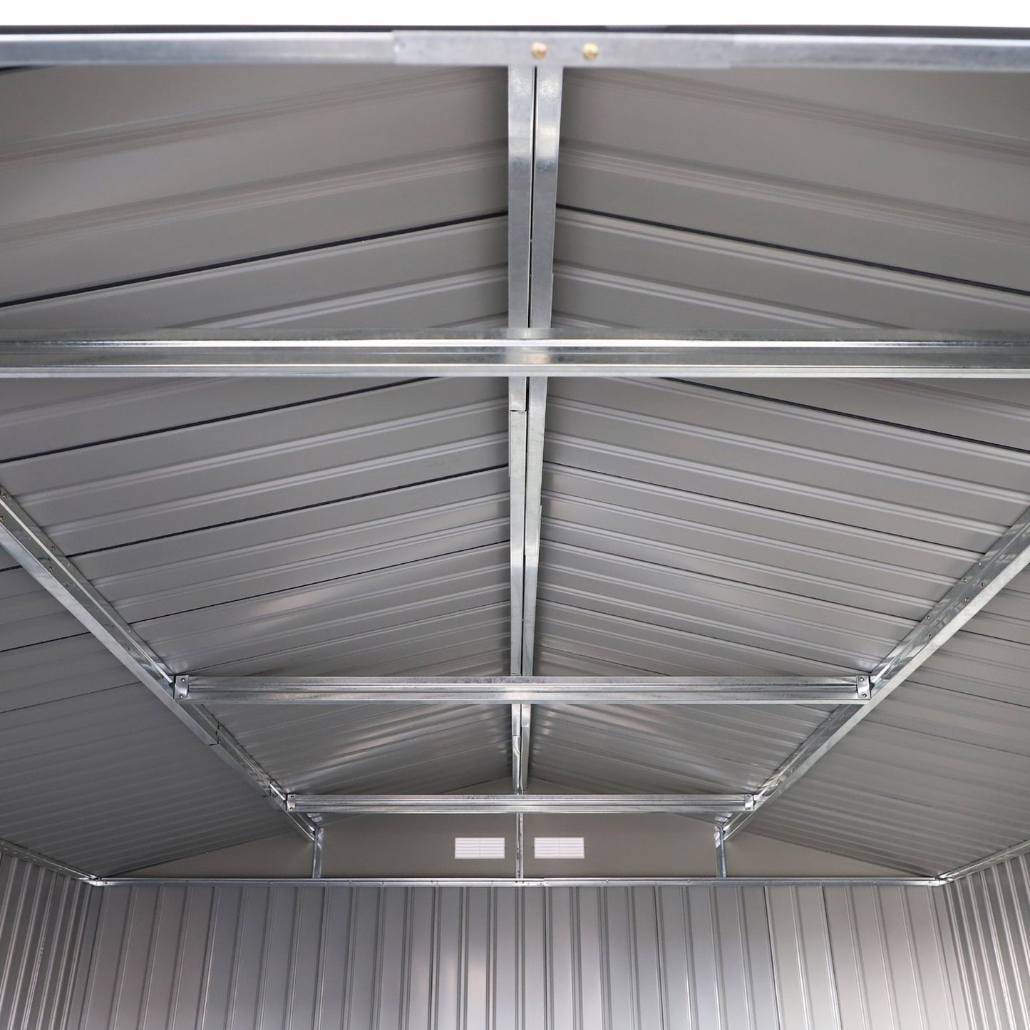 Metal garden shed with foundation, charcoal grey, 340x386x200 cm