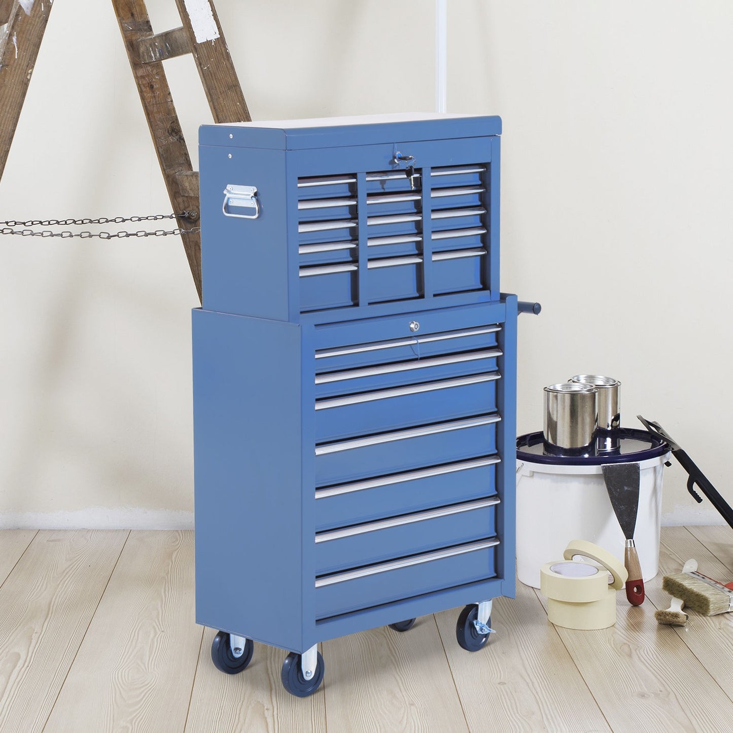 Tool Cart Workshop Unit with Tool Box - Blue