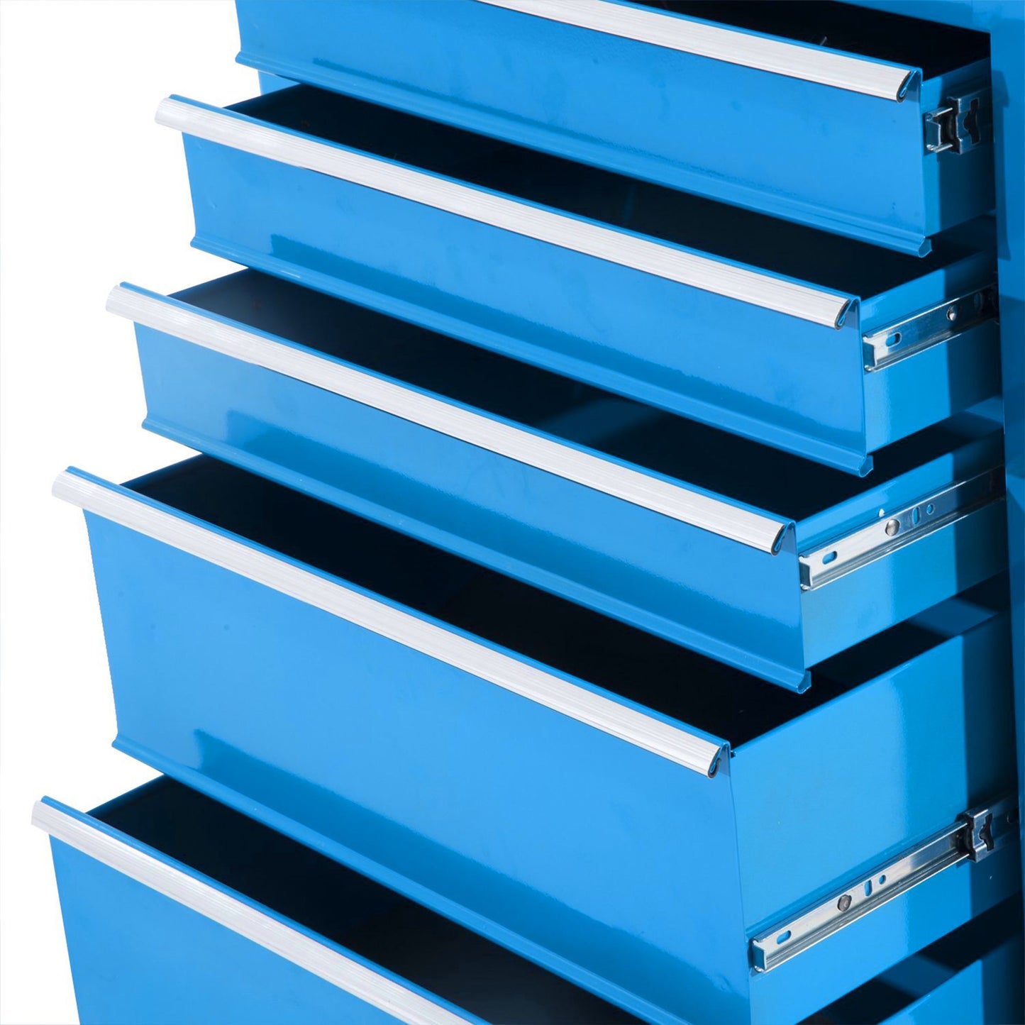 Tool Trolley with 5 Drawers, Steel, Blue, Lockable