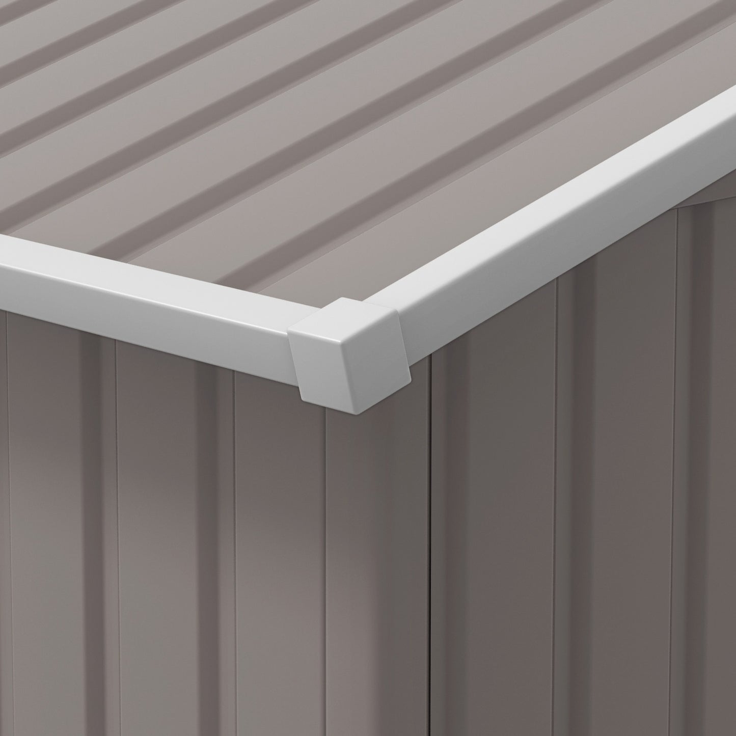 Garden shed, weatherproof steel, 12.4 m², sliding door