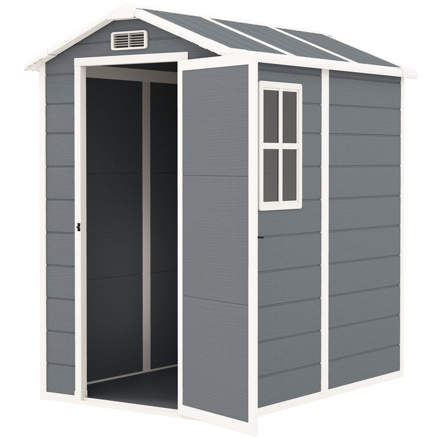 Waterproof aluminum garden shed with lockable door and floor