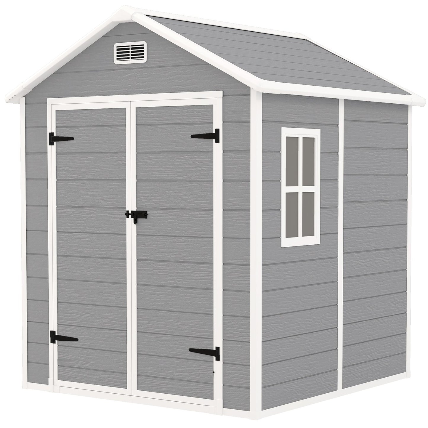 Waterproof tool shed in aluminum with floor and lockable door
