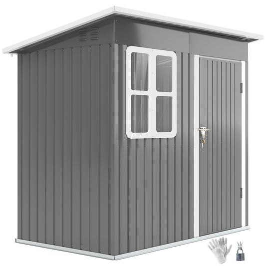 Steel garden tool shed with roof, lockable door, 2.55 m²