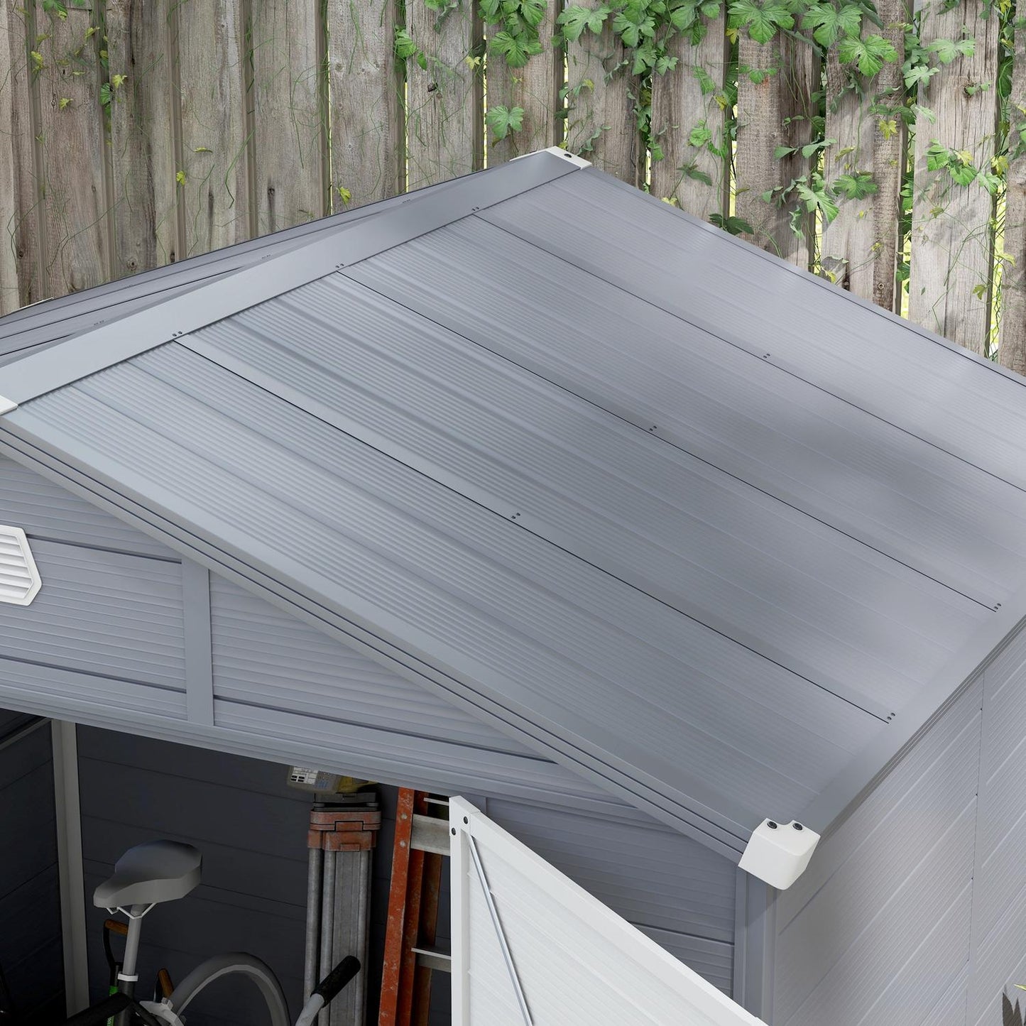 Garden tool shed, aluminium, lockable, 4.1 m³, grey