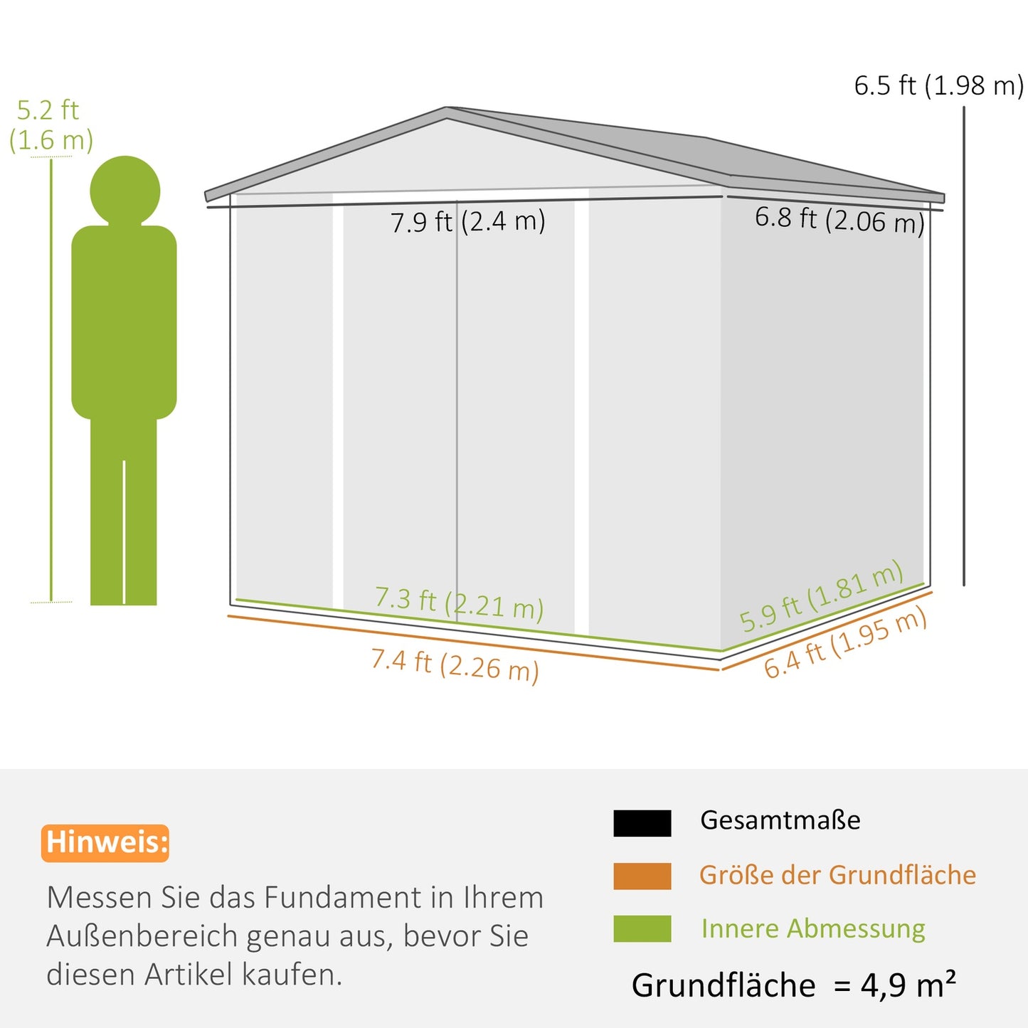 Weather-resistant teak steel Garden shed, 4.4m², sliding door