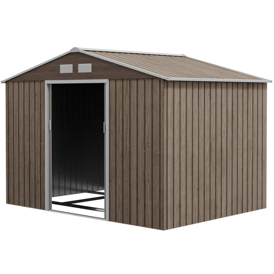 Galvanized steel garden shed 4.9 m², weatherproof, light brown