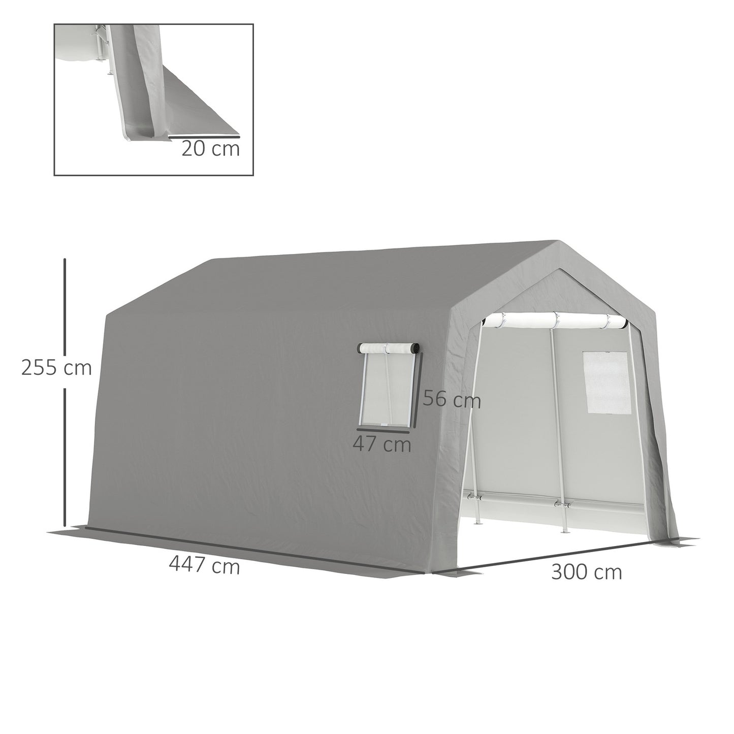 Tool shed with gable roof, waterproof and dustproof, 300x447x255cm